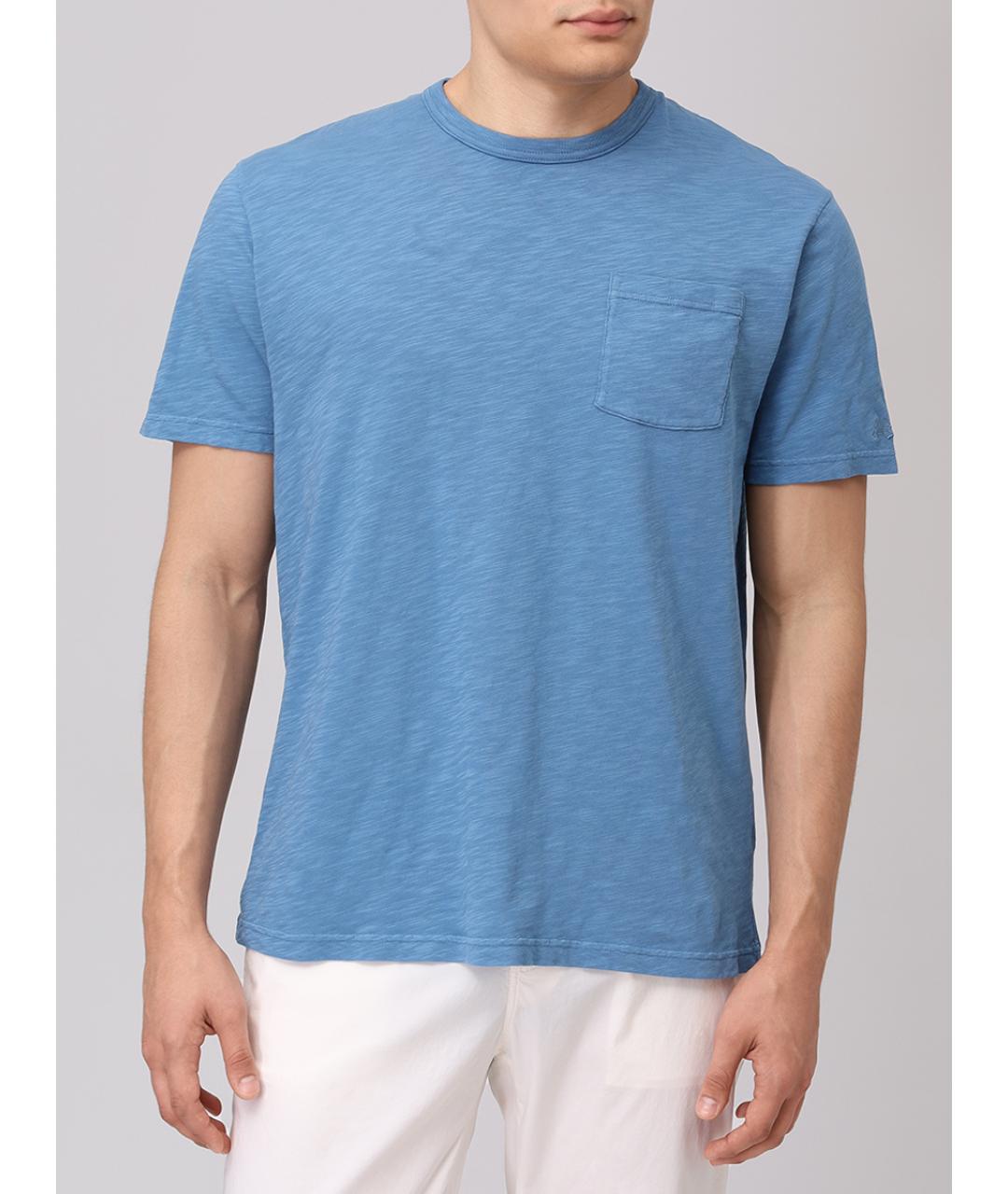 MC2 SAINT BARTH Голубая хлопковая футболка, фото 4