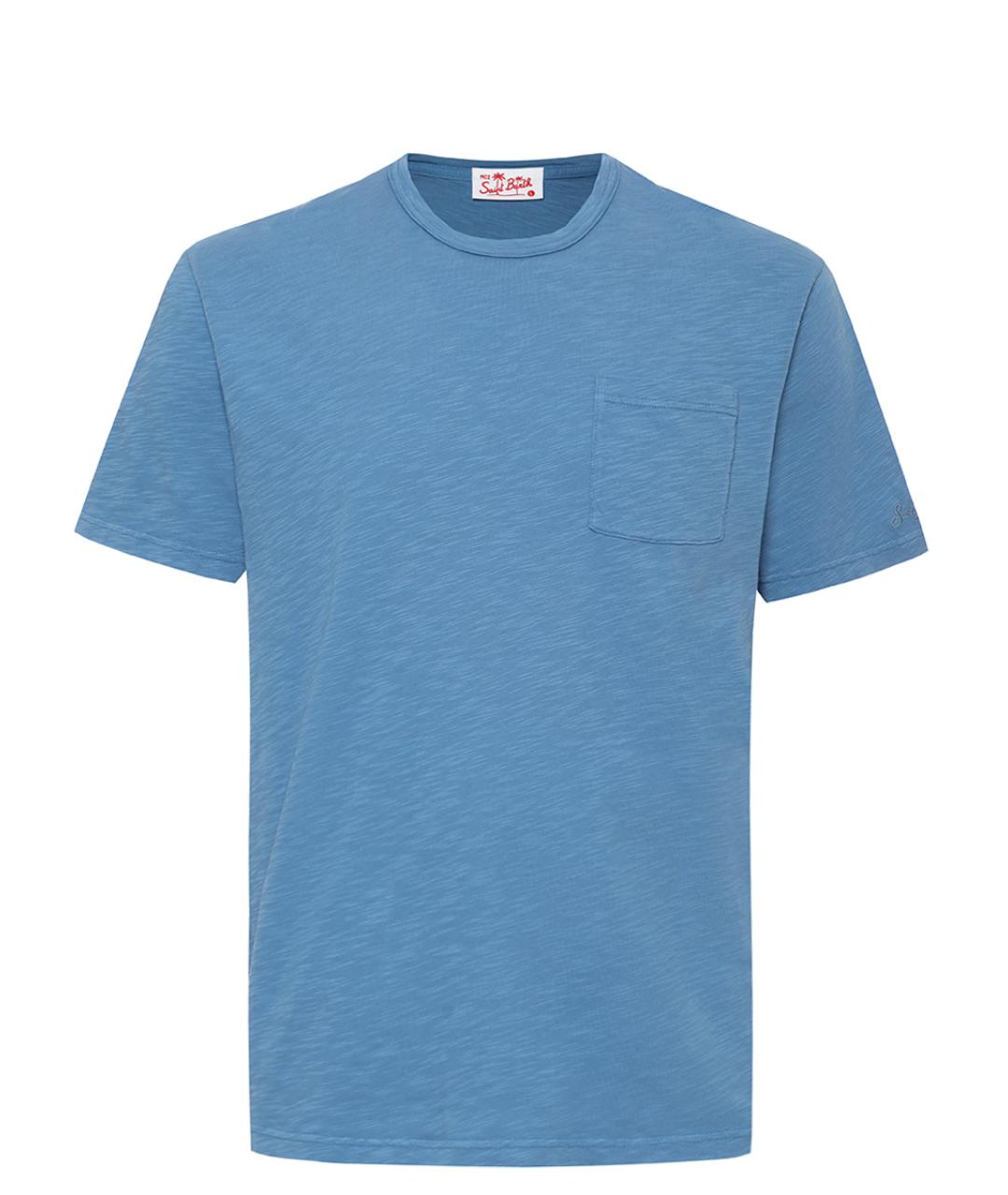 MC2 SAINT BARTH Голубая хлопковая футболка, фото 1