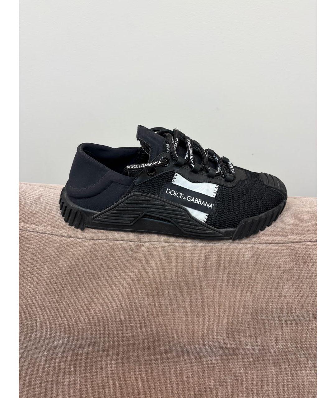 DOLCE&GABBANA Черные текстильные кроссовки, фото 5