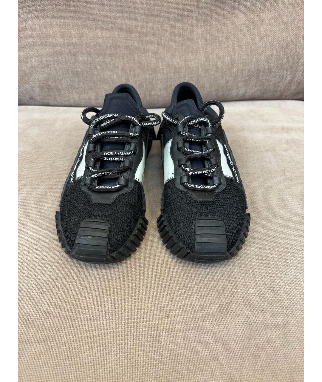 DOLCE&GABBANA Черные текстильные кроссовки, фото 2