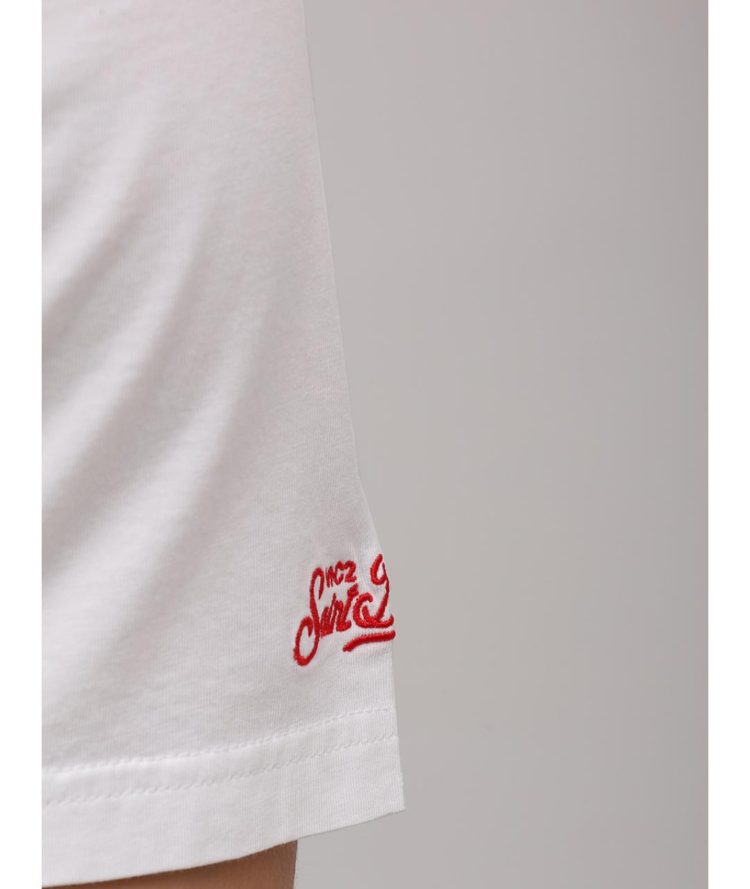 MC2 SAINT BARTH Белая хлопковая футболка, фото 6