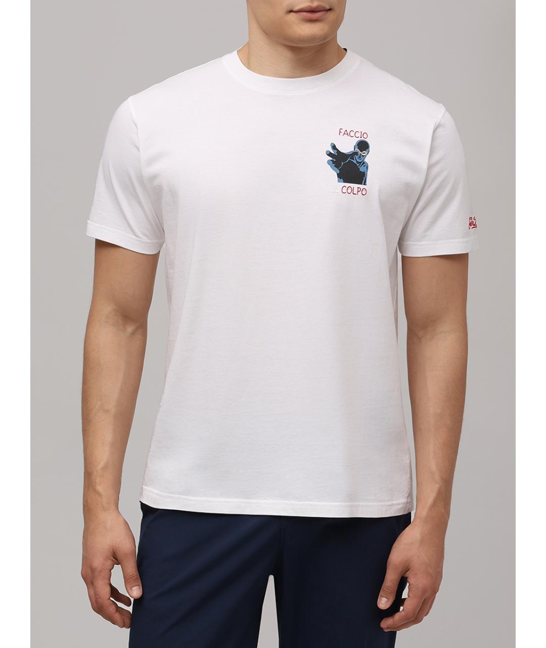 MC2 SAINT BARTH Белая хлопковая футболка, фото 4