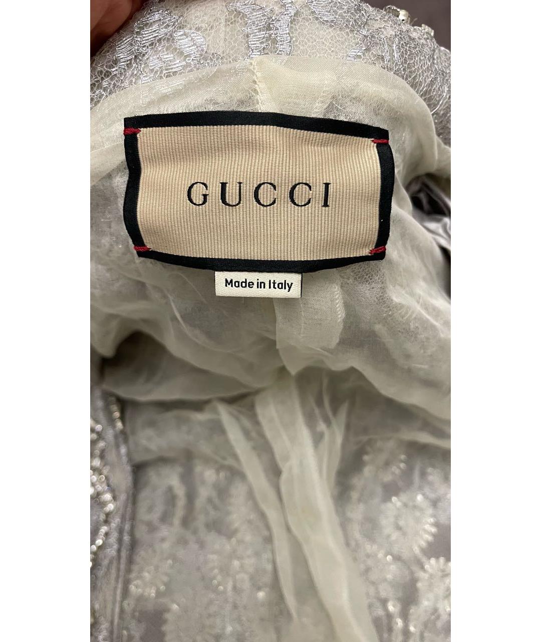 GUCCI Серебряное полиамидовое вечернее платье, фото 2