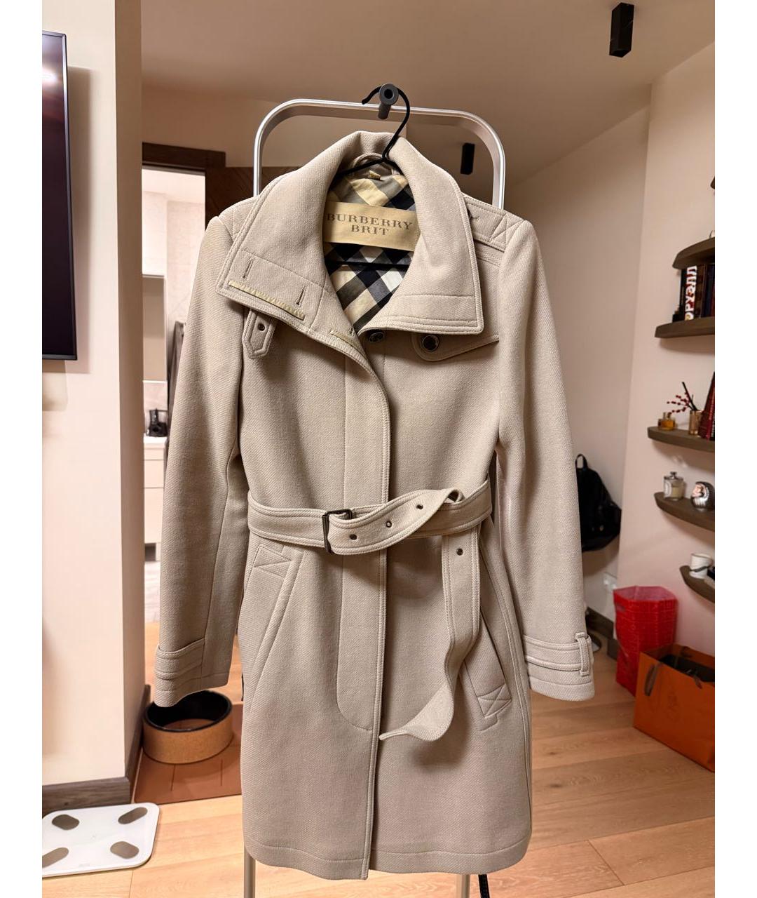 BURBERRY Бежевое шерстяное пальто, фото 9