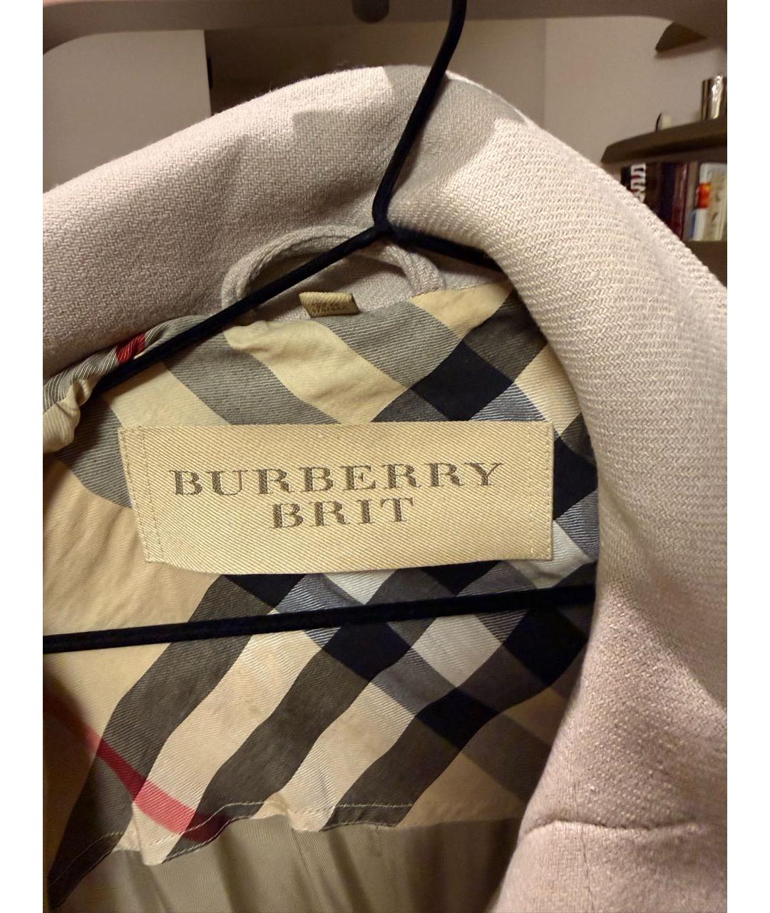 BURBERRY Бежевое шерстяное пальто, фото 3