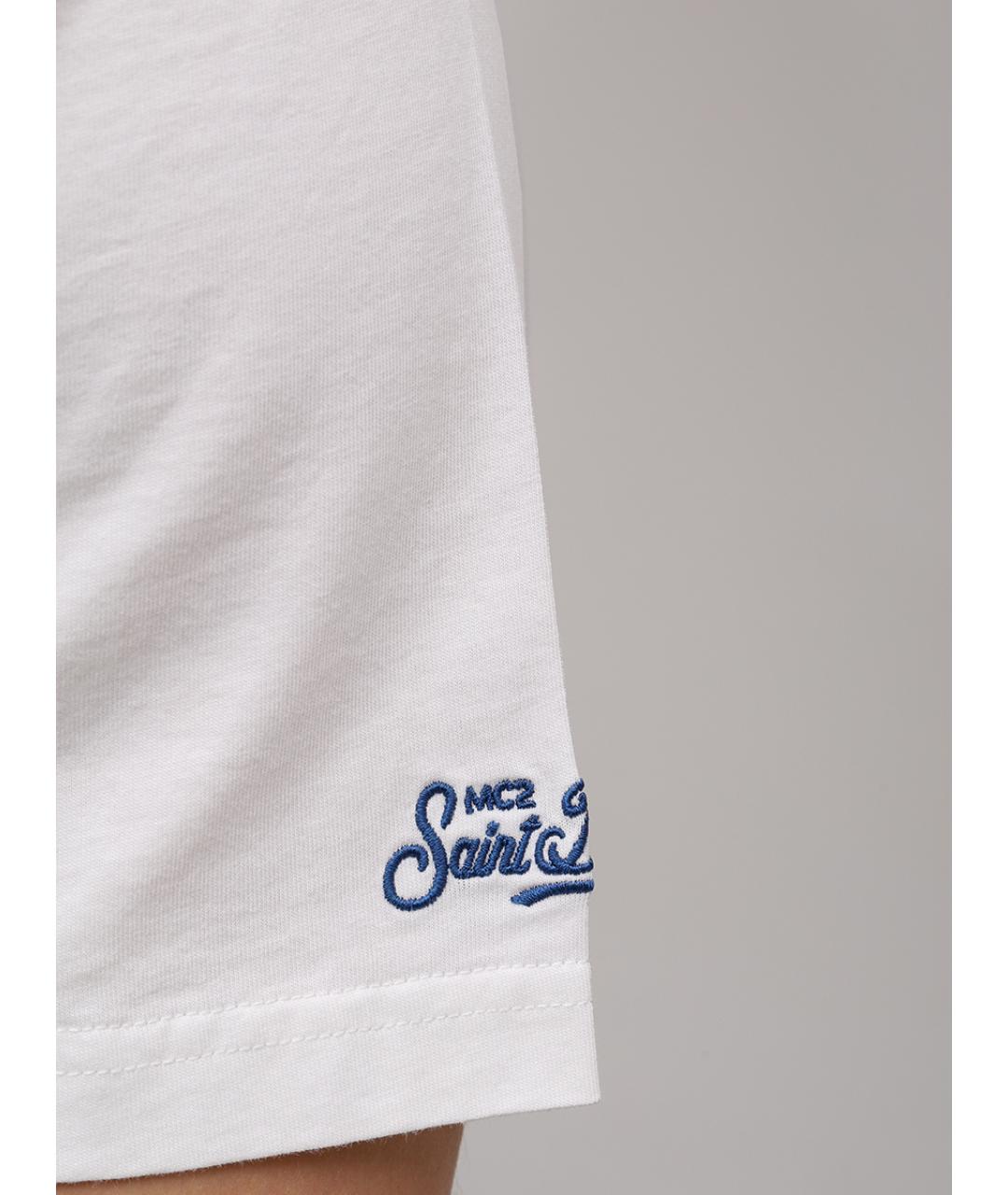 MC2 SAINT BARTH Белая хлопковая футболка, фото 6