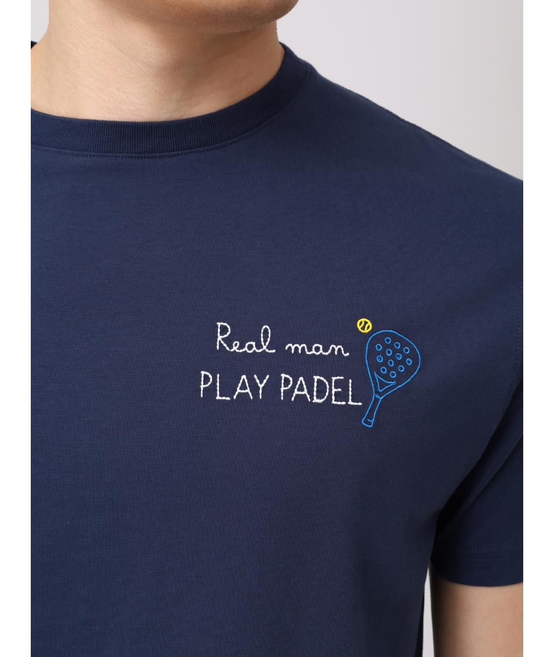 MC2 SAINT BARTH Синяя хлопковая футболка, фото 3