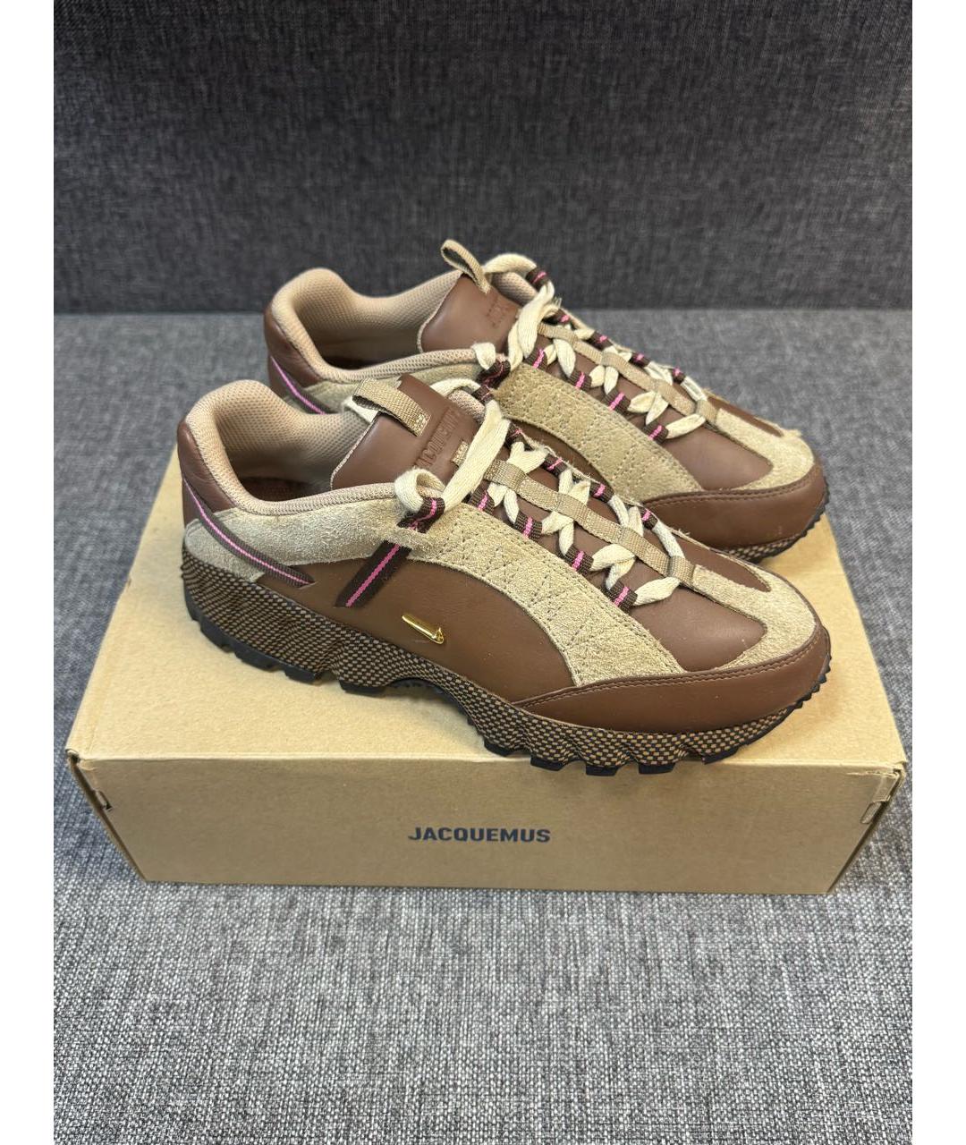 NIKE Коричневые кожаные кроссовки, фото 2