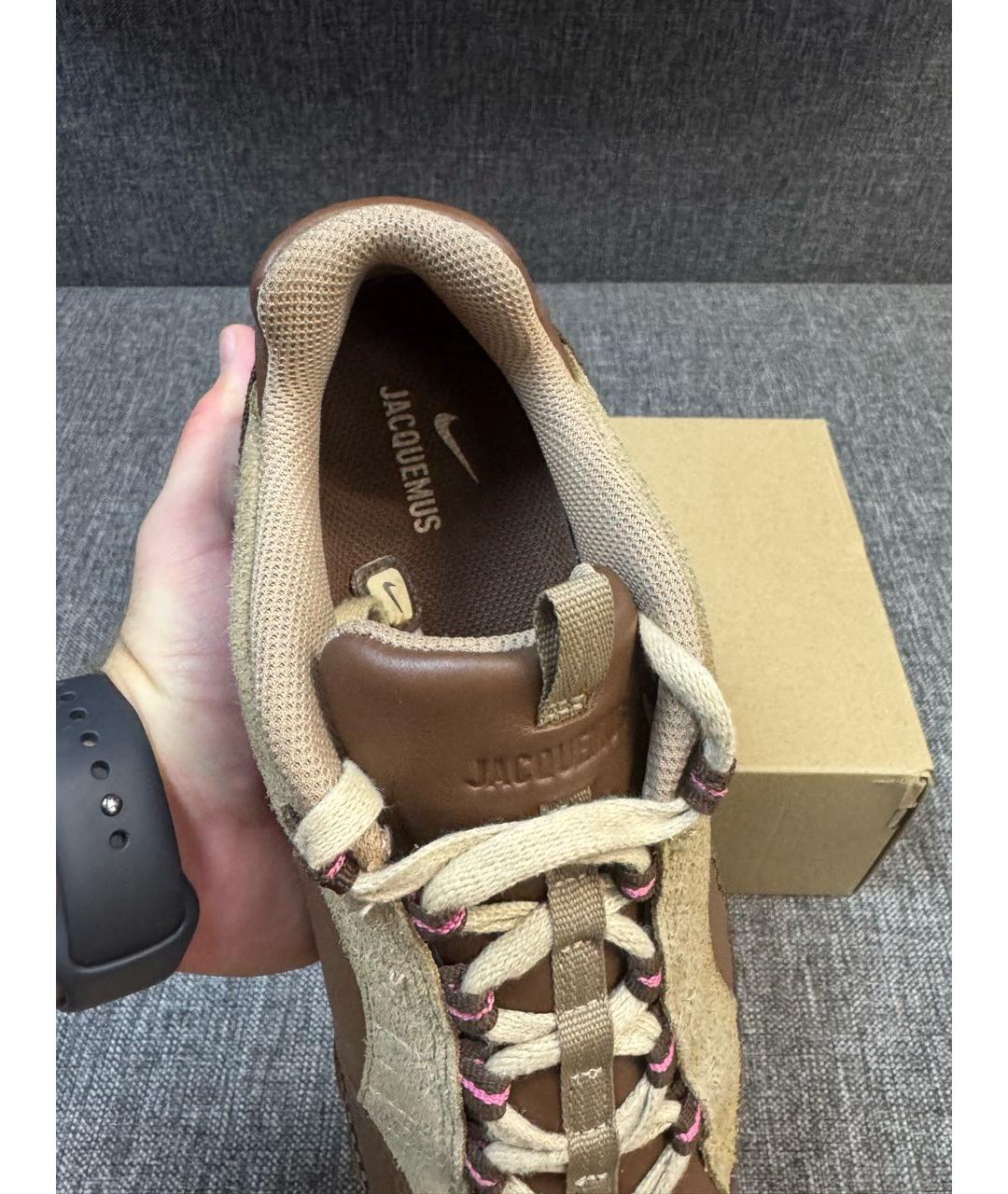 NIKE Коричневые кожаные кроссовки, фото 4