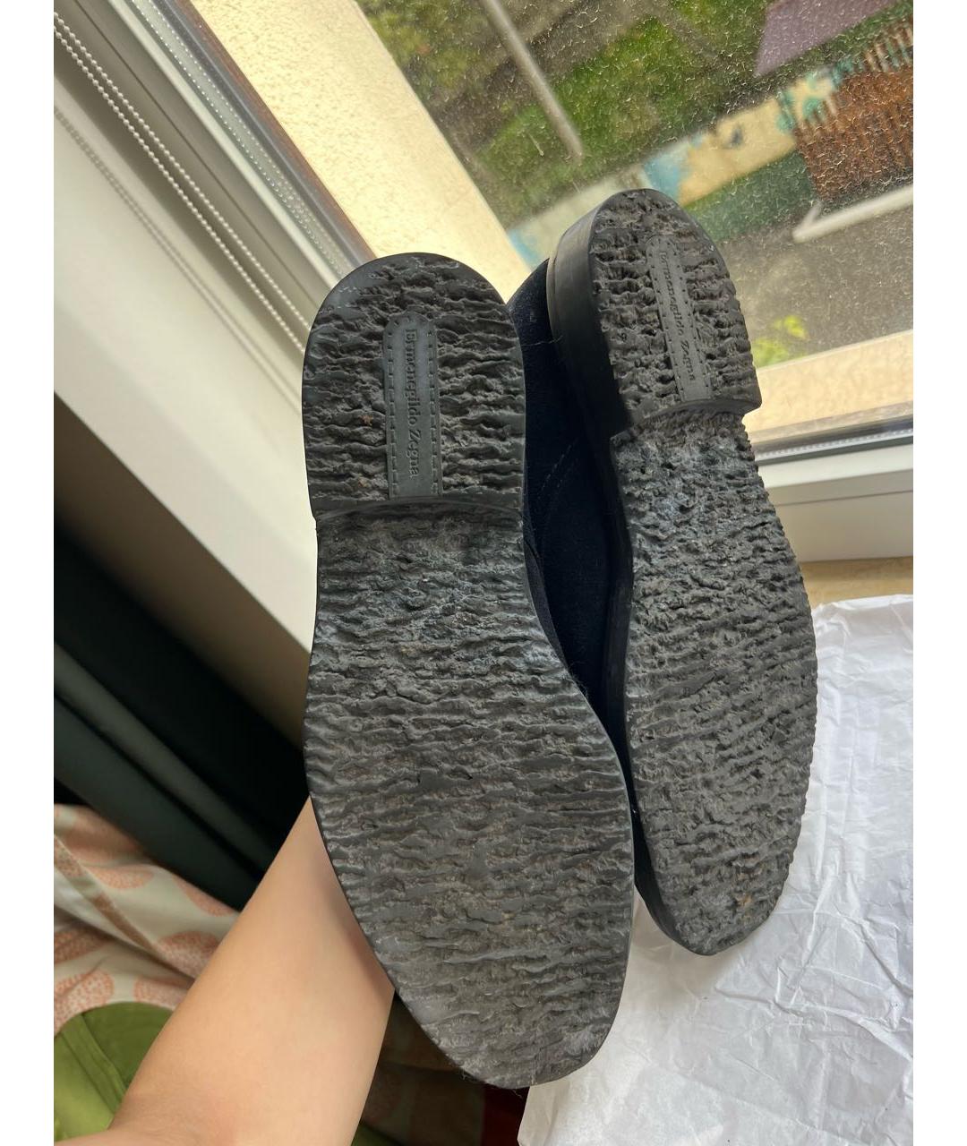 ERMENEGILDO ZEGNA XXX Темно-синие замшевые высокие ботинки, фото 8