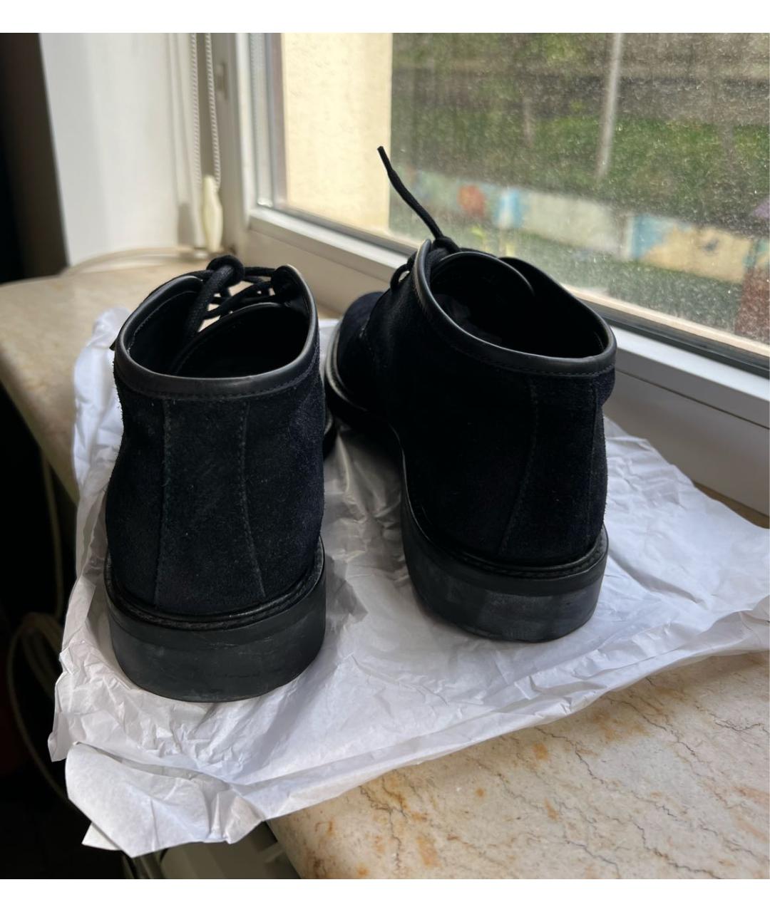 ERMENEGILDO ZEGNA XXX Темно-синие замшевые высокие ботинки, фото 4