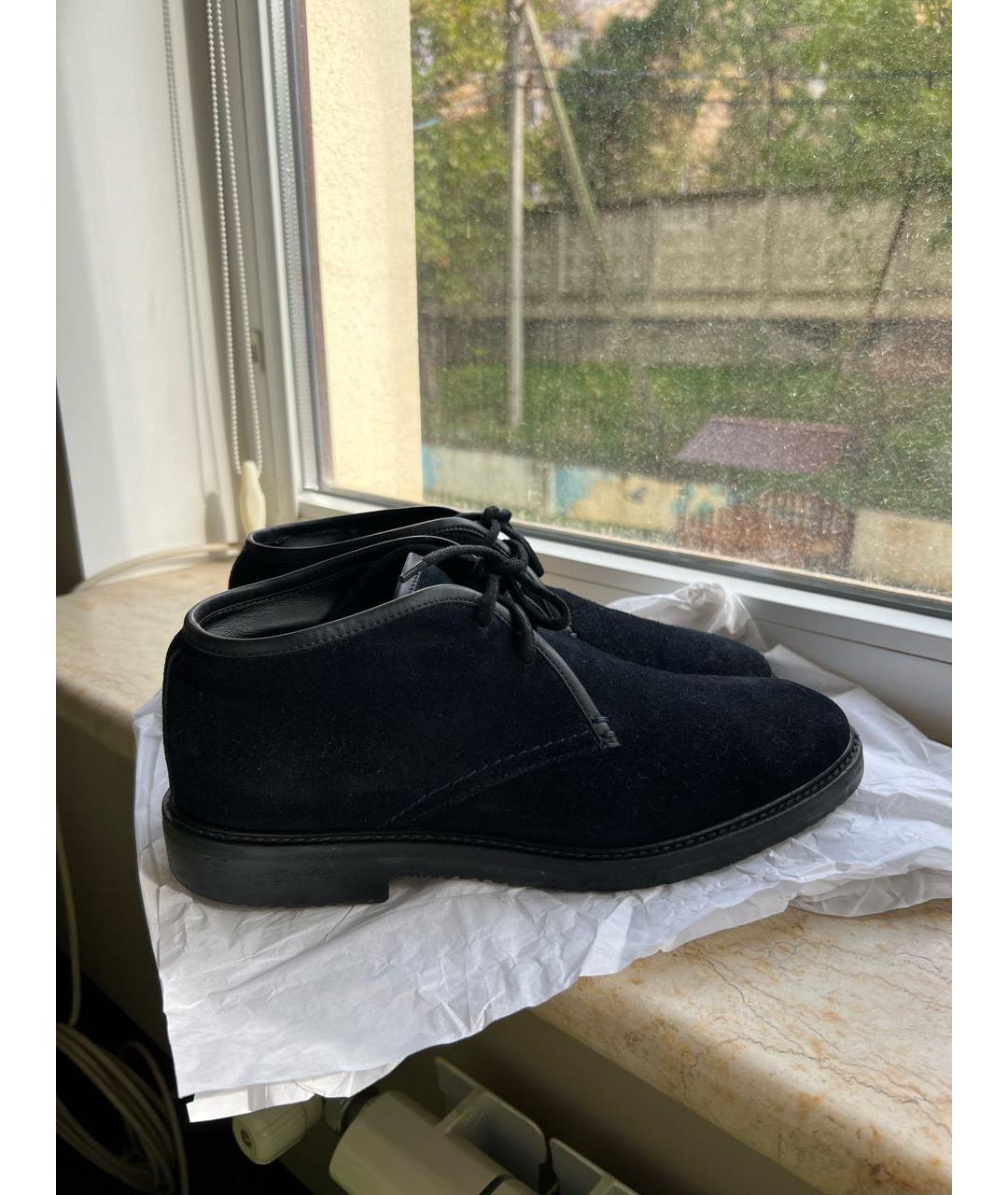 ERMENEGILDO ZEGNA XXX Темно-синие замшевые высокие ботинки, фото 9