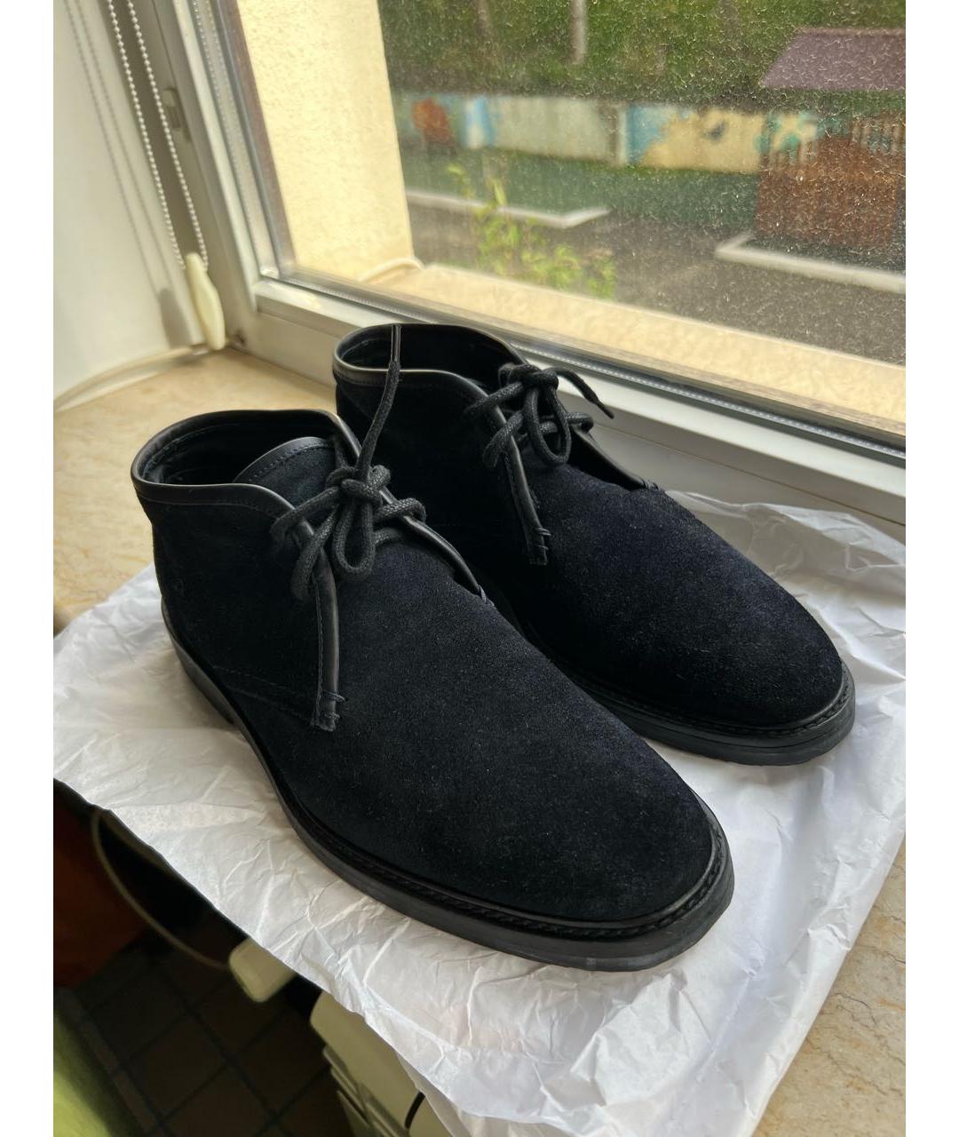 ERMENEGILDO ZEGNA XXX Темно-синие замшевые высокие ботинки, фото 6