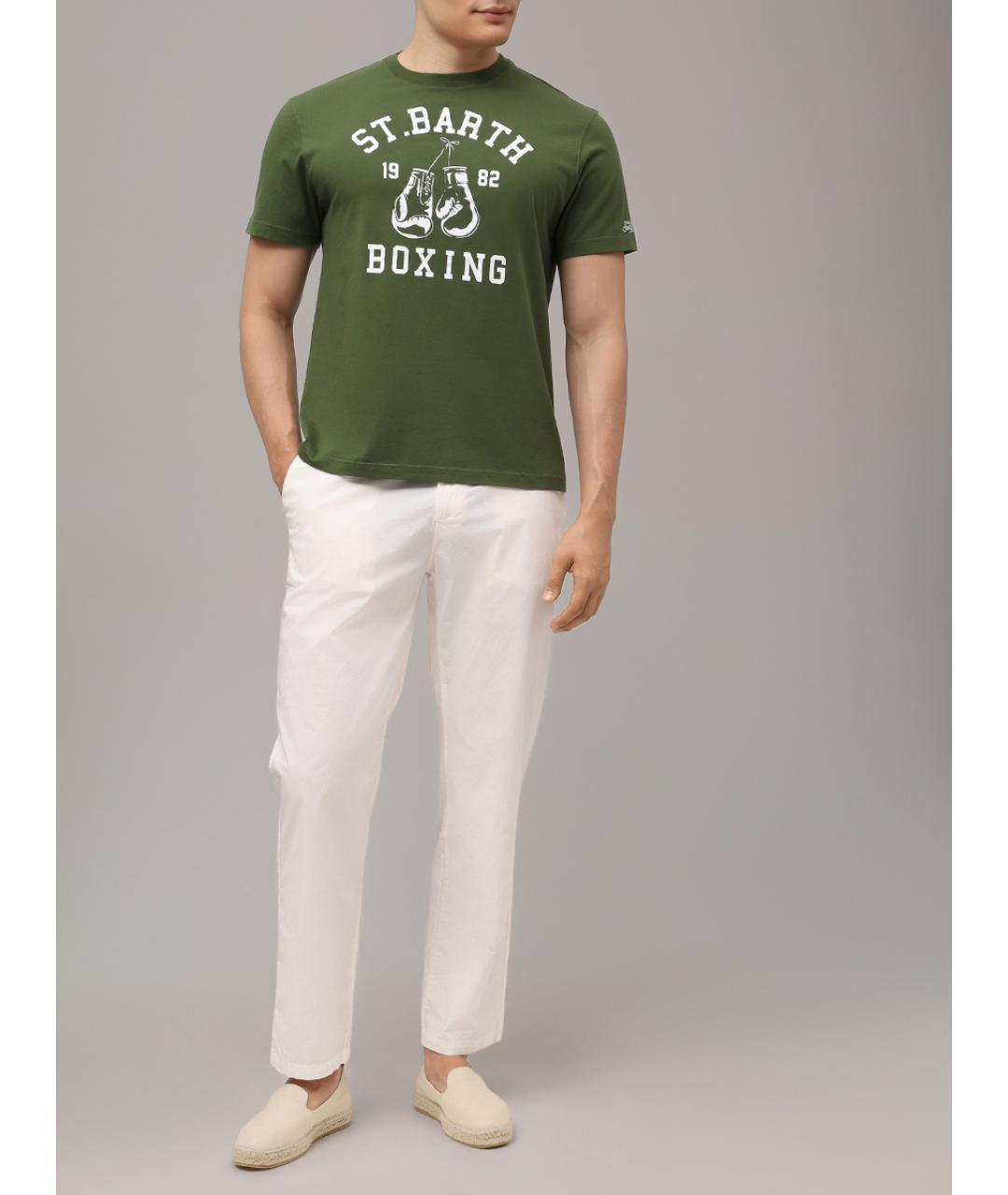 MC2 SAINT BARTH Зеленая хлопковая футболка, фото 2