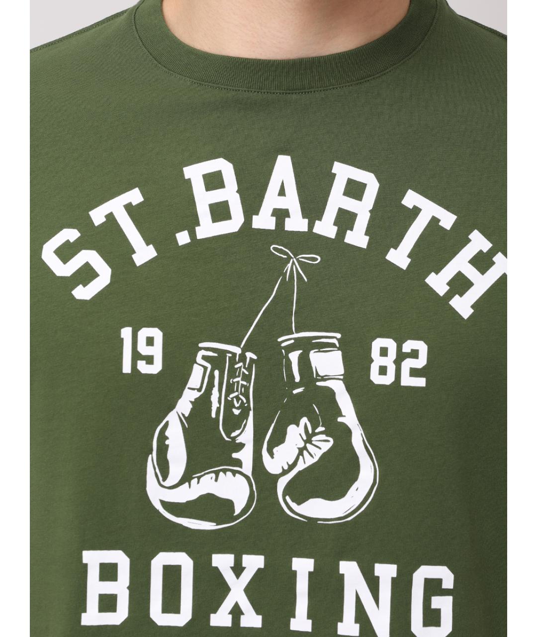 MC2 SAINT BARTH Зеленая хлопковая футболка, фото 5