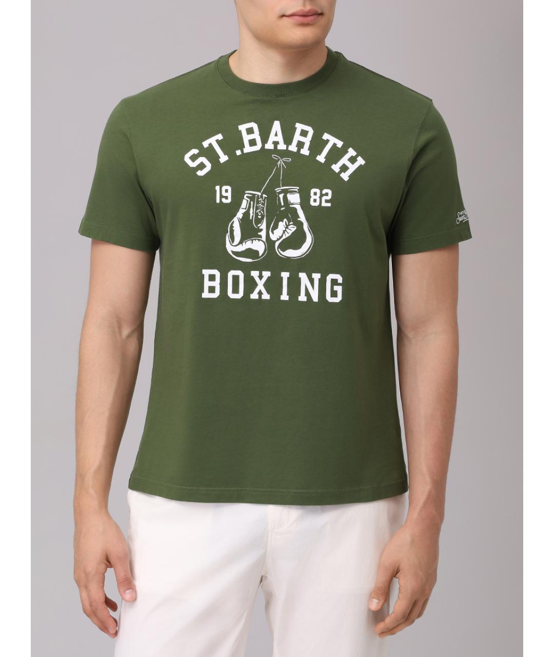 MC2 SAINT BARTH Зеленая хлопковая футболка, фото 4