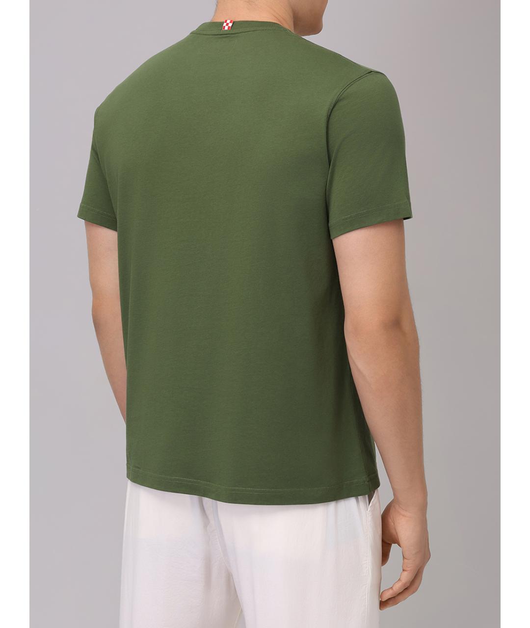 MC2 SAINT BARTH Зеленая хлопковая футболка, фото 3