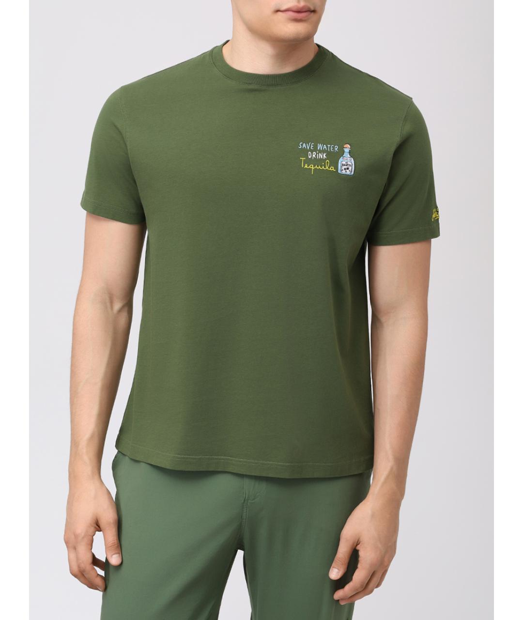 MC2 SAINT BARTH Зеленая хлопковая футболка, фото 3