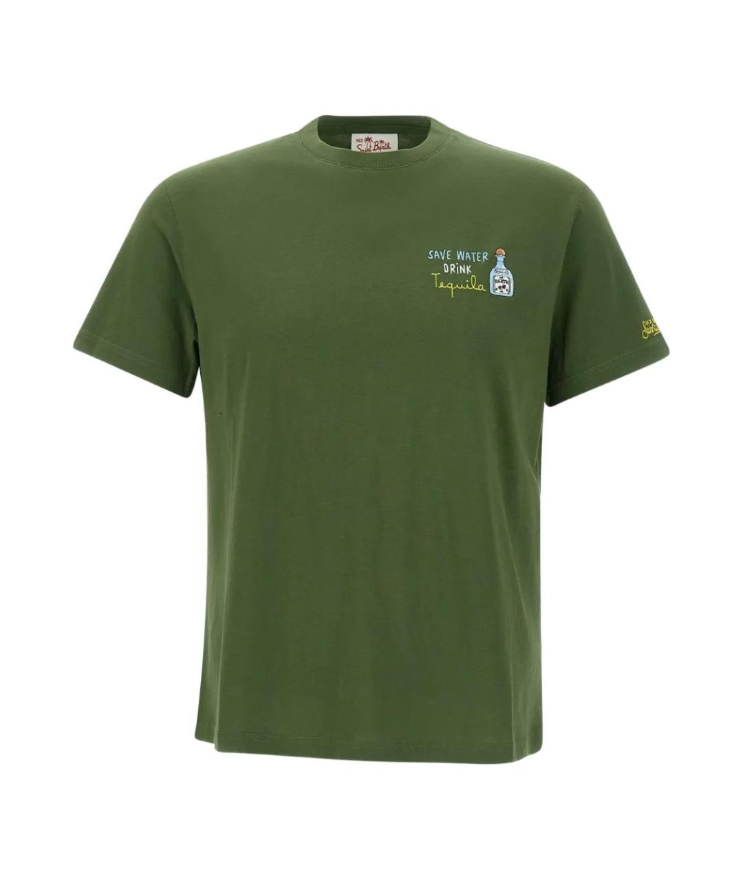 MC2 SAINT BARTH Зеленая хлопковая футболка, фото 1