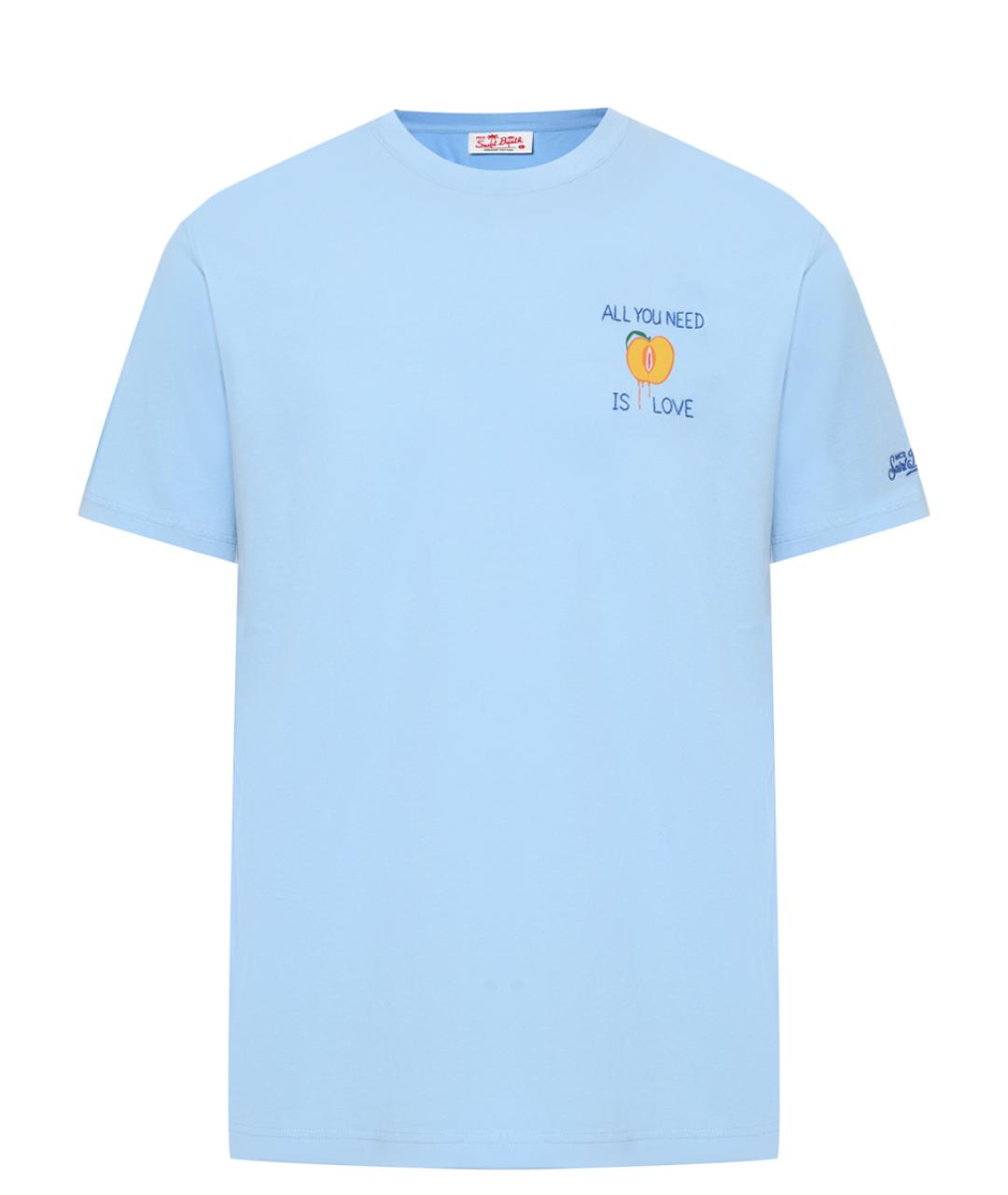 MC2 SAINT BARTH Голубая хлопковая футболка, фото 1