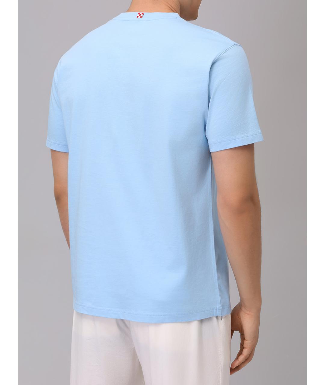MC2 SAINT BARTH Голубая хлопковая футболка, фото 3
