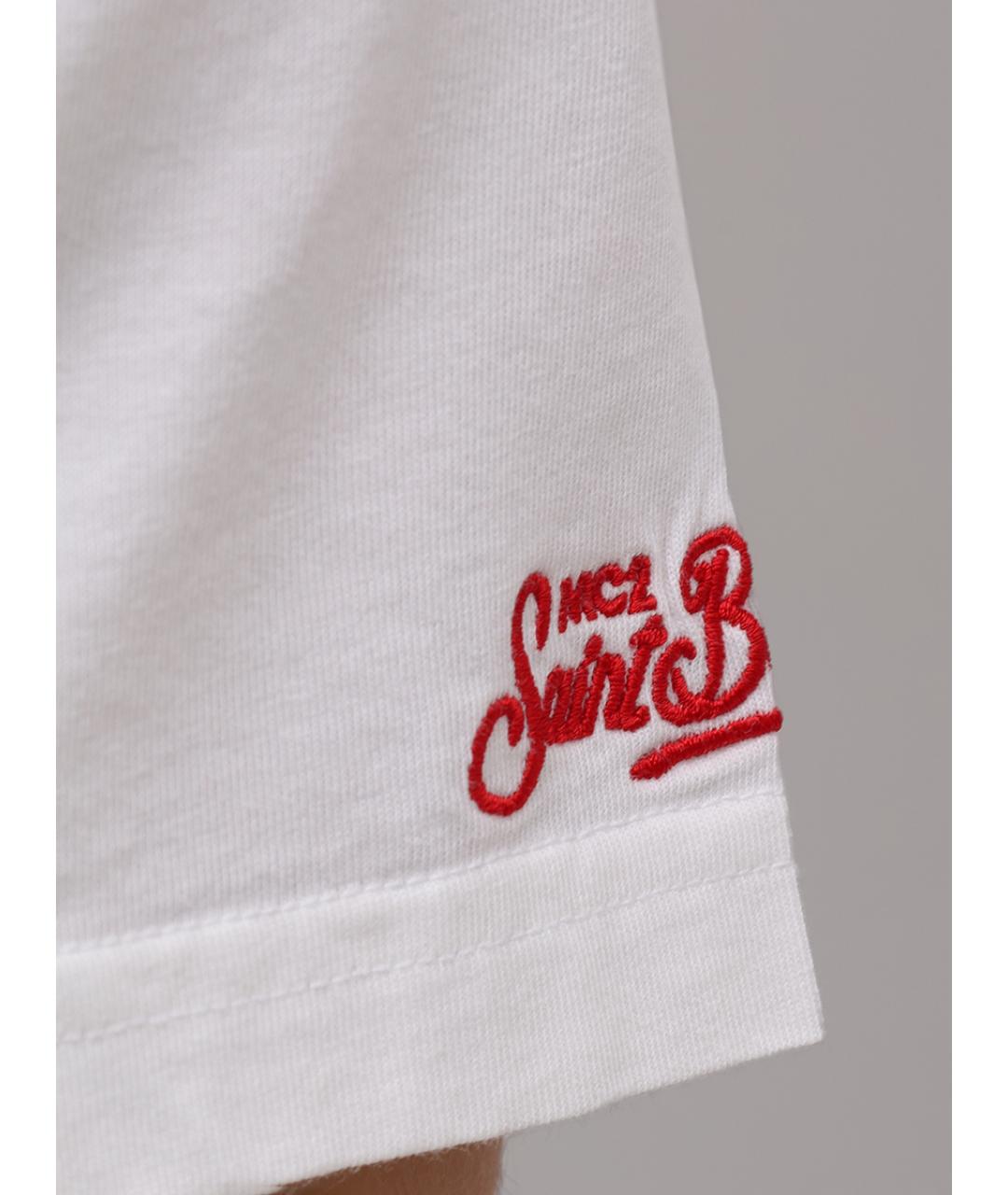 MC2 SAINT BARTH Белая хлопковая футболка, фото 6
