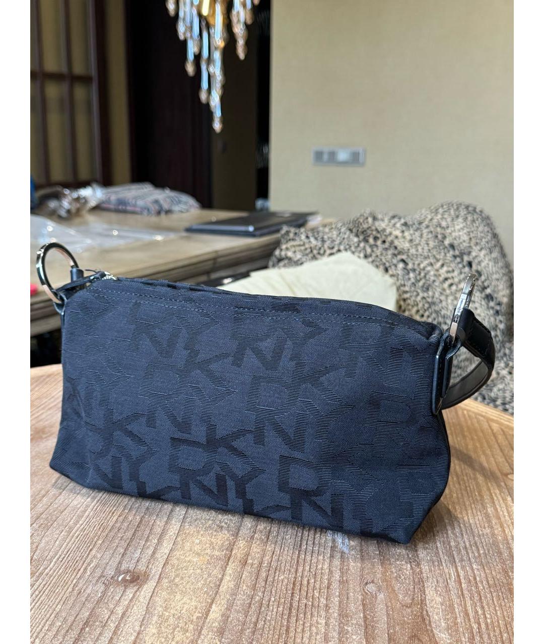 DKNY Черная тканевая сумка с короткими ручками, фото 5