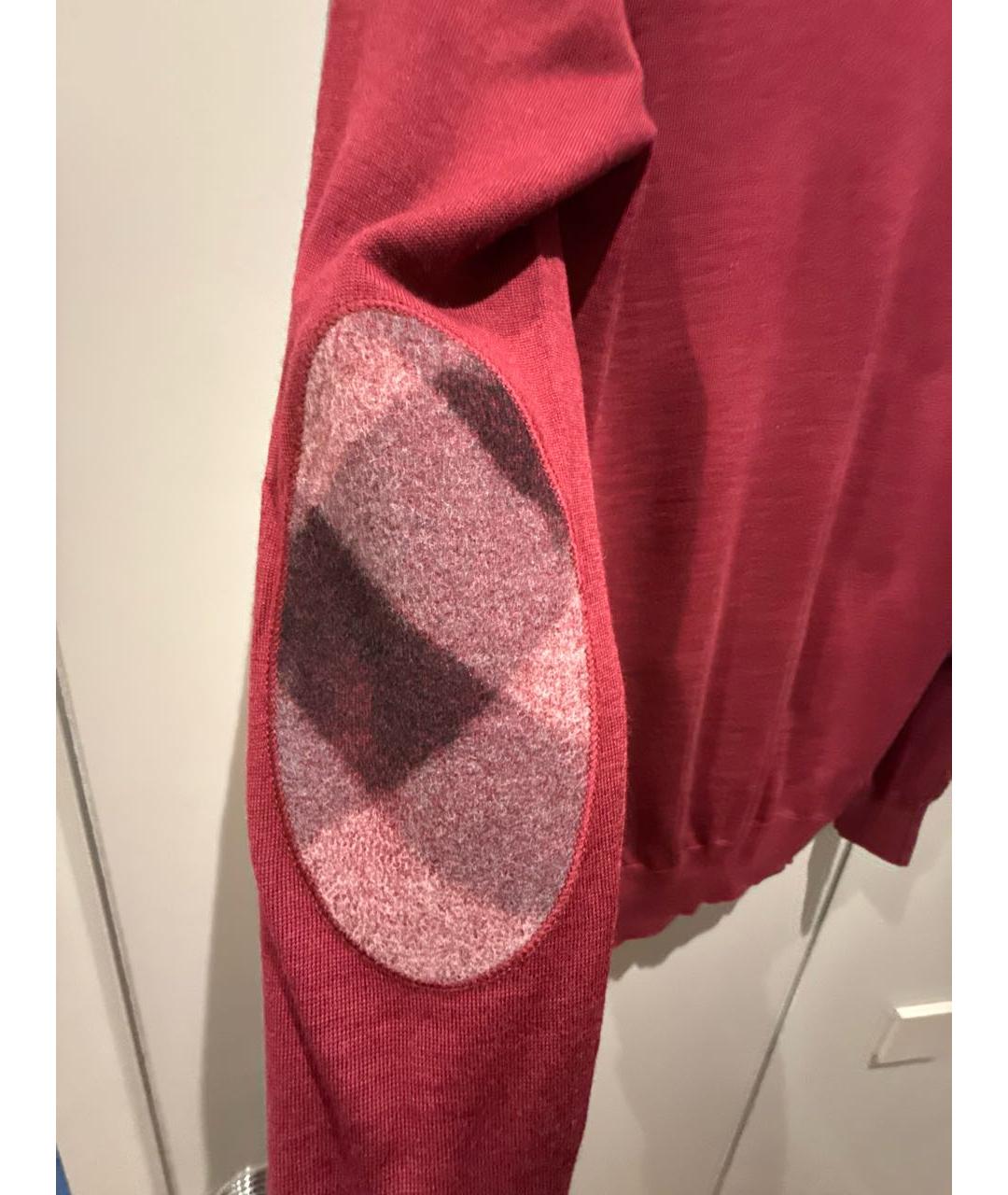 BURBERRY Бордовый шерстяной кардиган, фото 4