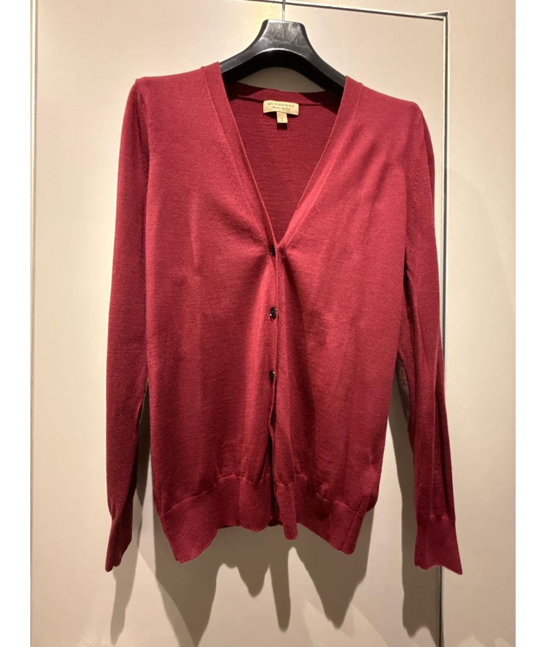BURBERRY Бордовый шерстяной кардиган, фото 6