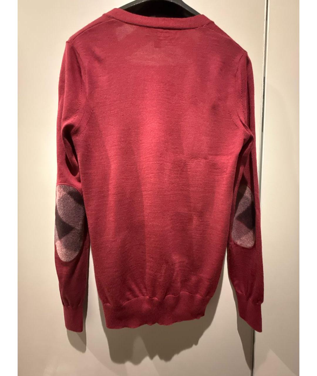 BURBERRY Бордовый шерстяной кардиган, фото 2