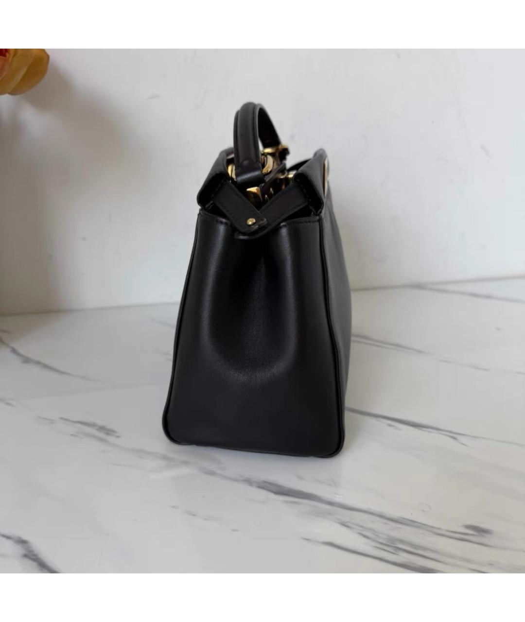 FENDI Черная кожаная сумка через плечо, фото 3