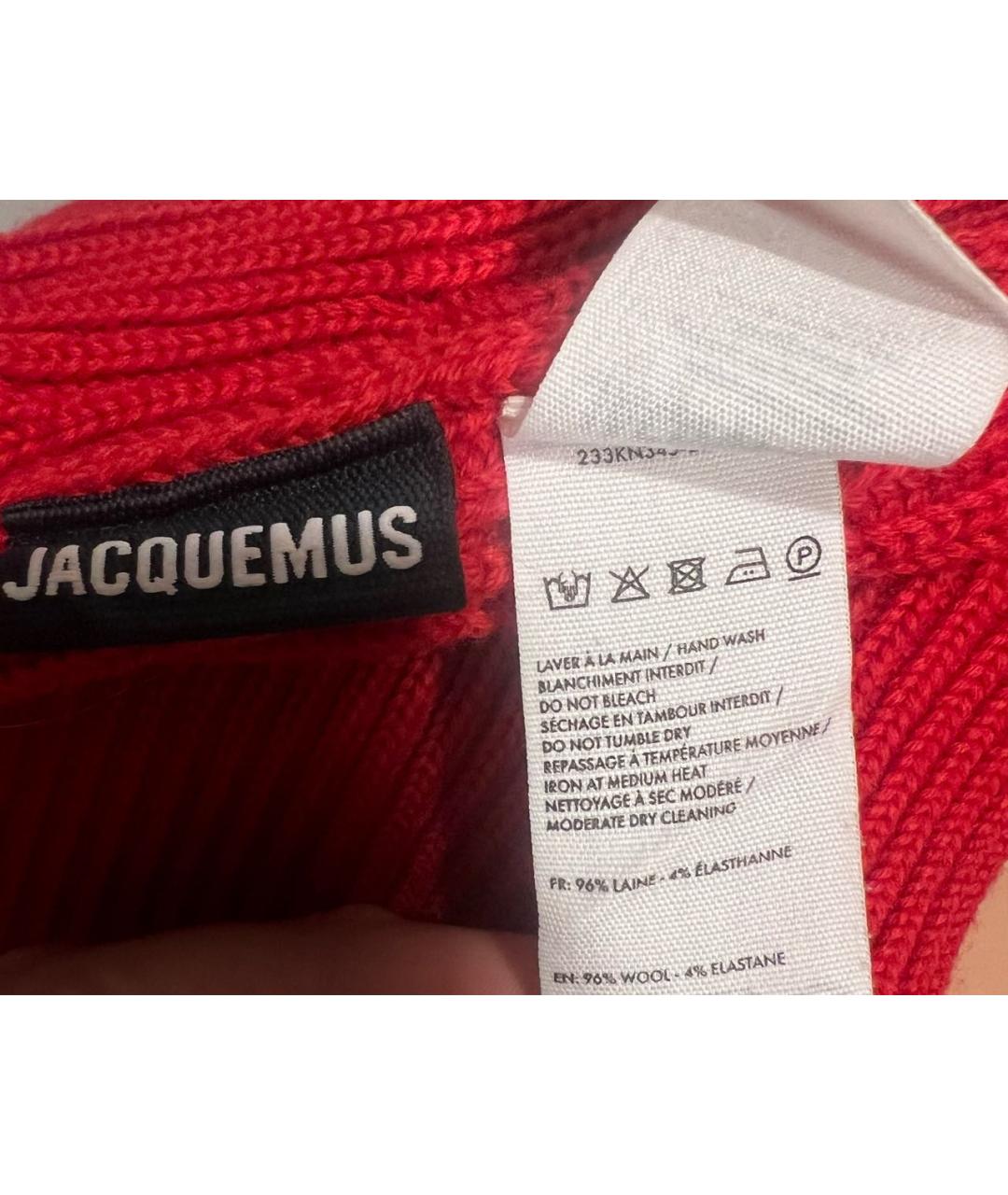 JACQUEMUS Красный шерстяной джемпер / свитер, фото 5
