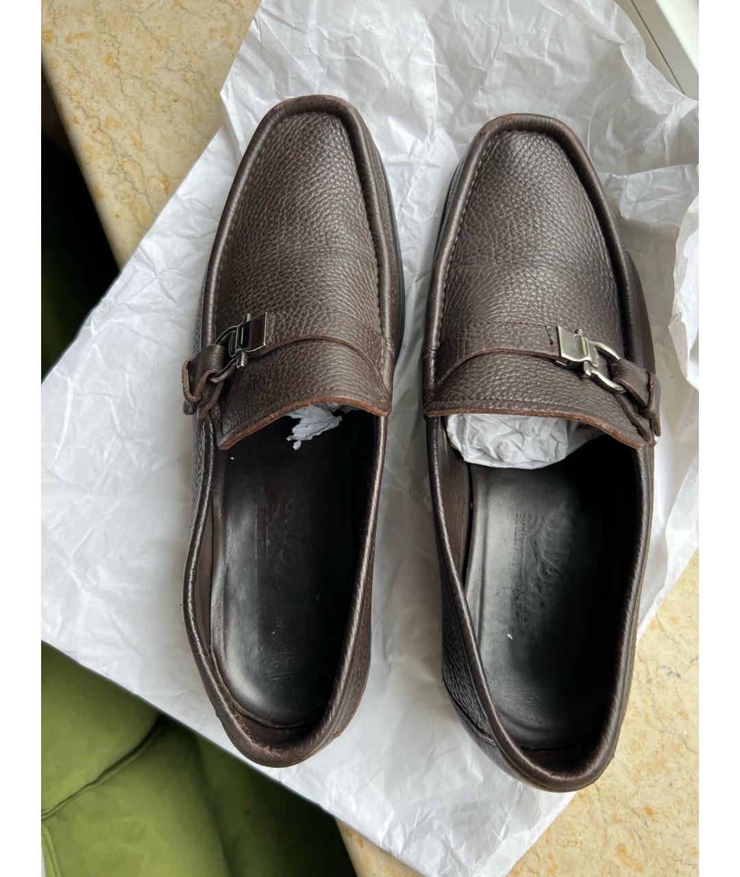 SALVATORE SANTORO Коричневые кожаные лоферы, фото 3
