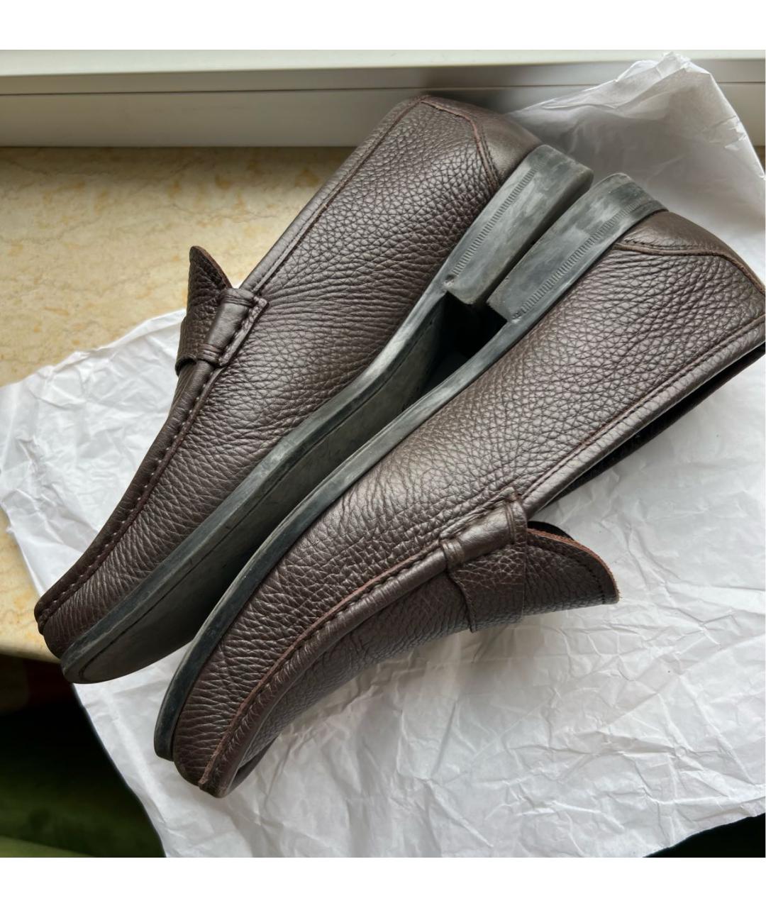 SALVATORE SANTORO Коричневые кожаные лоферы, фото 6
