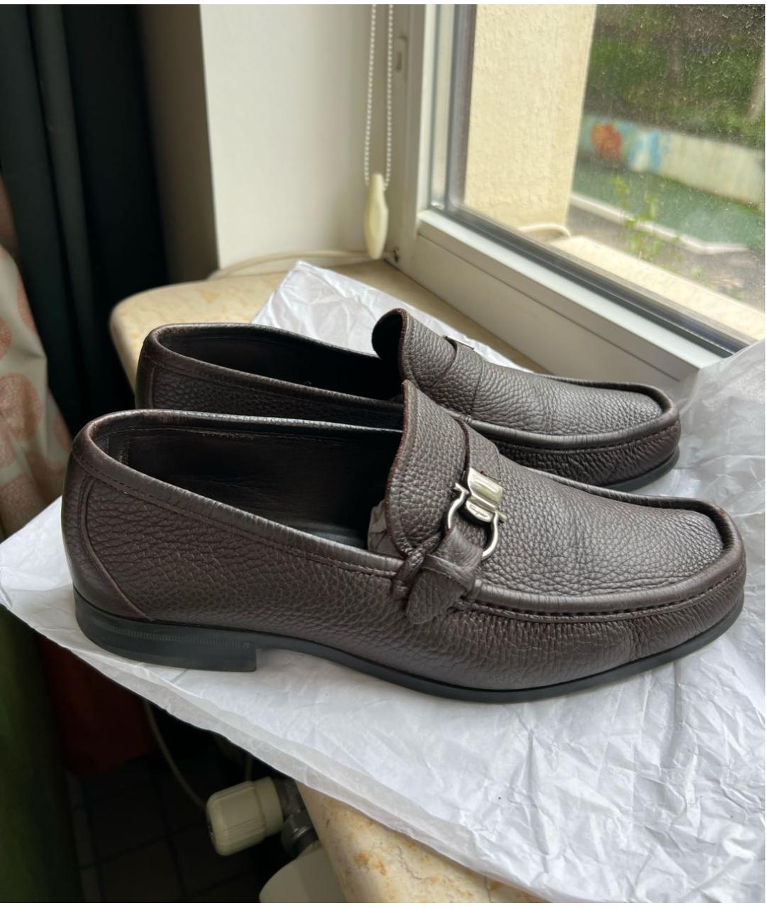 SALVATORE SANTORO Коричневые кожаные лоферы, фото 9