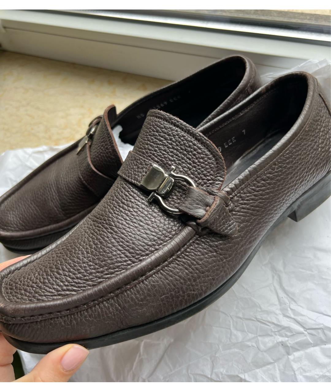 SALVATORE SANTORO Коричневые кожаные лоферы, фото 8