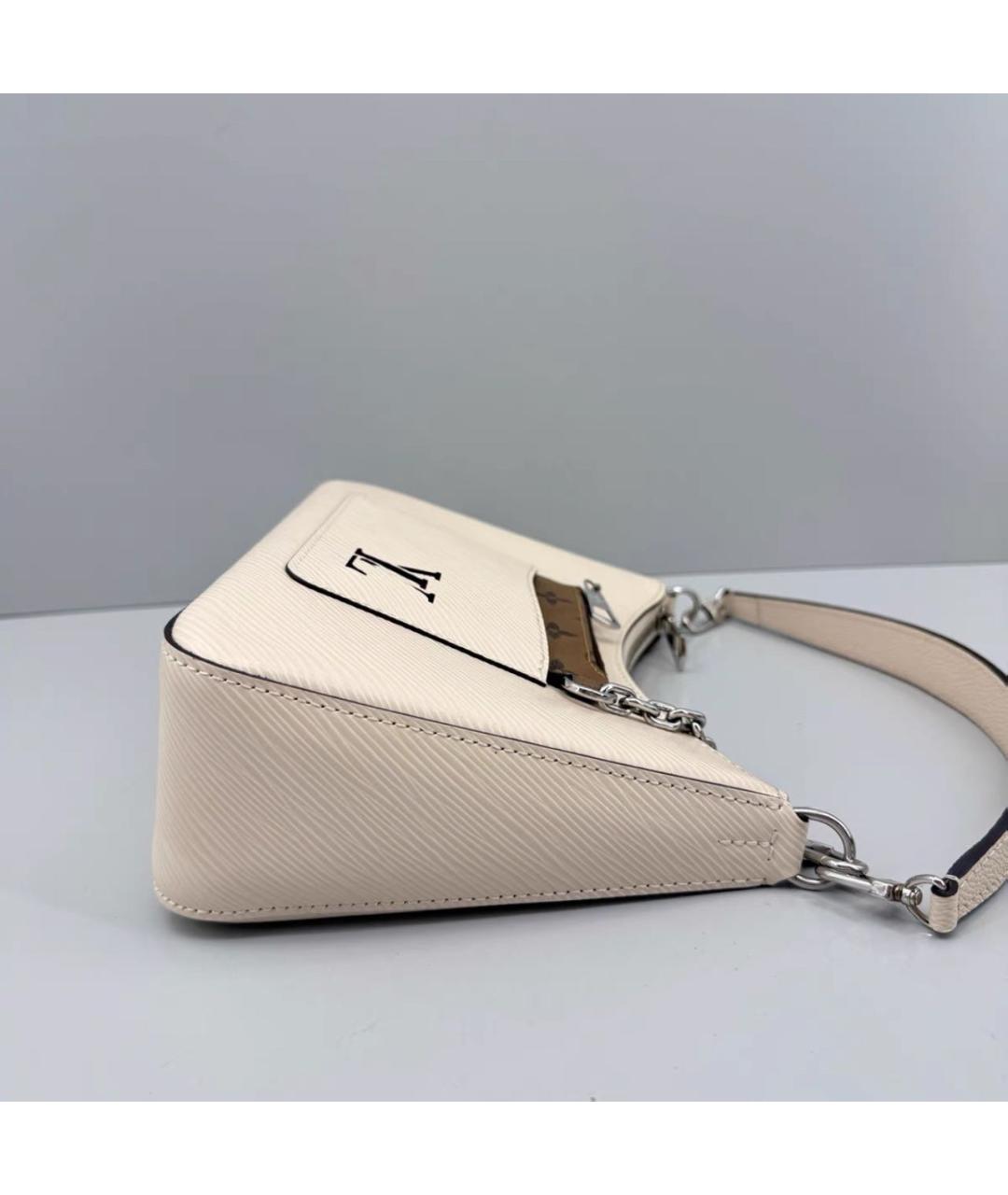 LOUIS VUITTON Белая кожаная сумка через плечо, фото 5