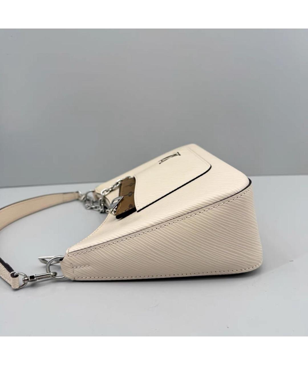 LOUIS VUITTON Белая кожаная сумка через плечо, фото 4
