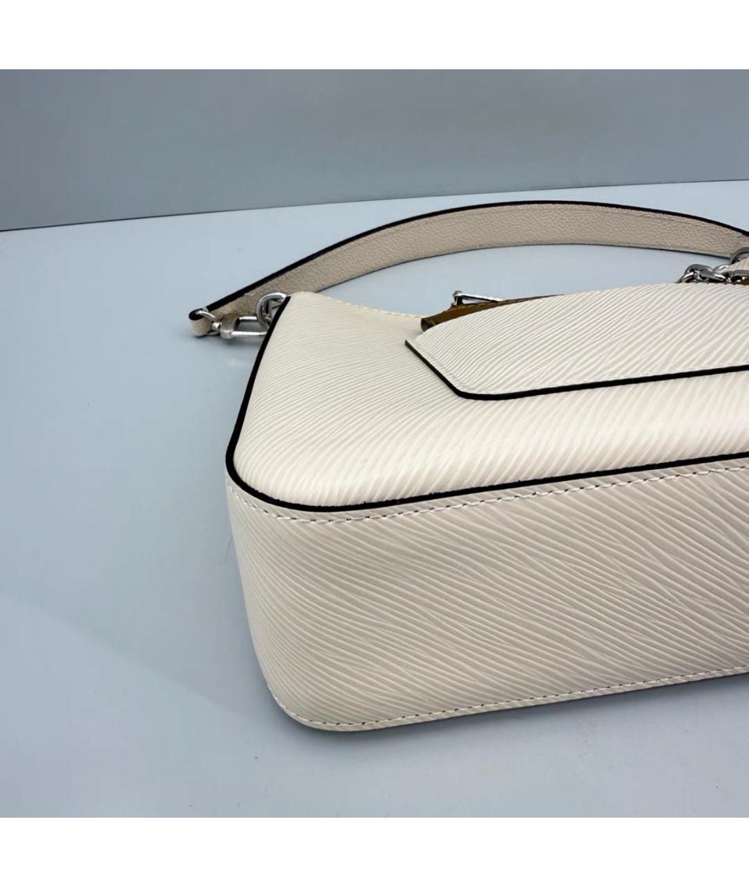 LOUIS VUITTON Белая кожаная сумка через плечо, фото 6