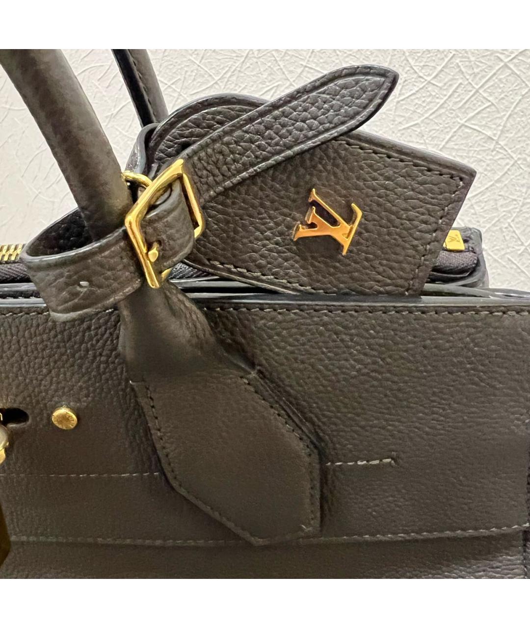 LOUIS VUITTON Серая кожаная сумка тоут, фото 5
