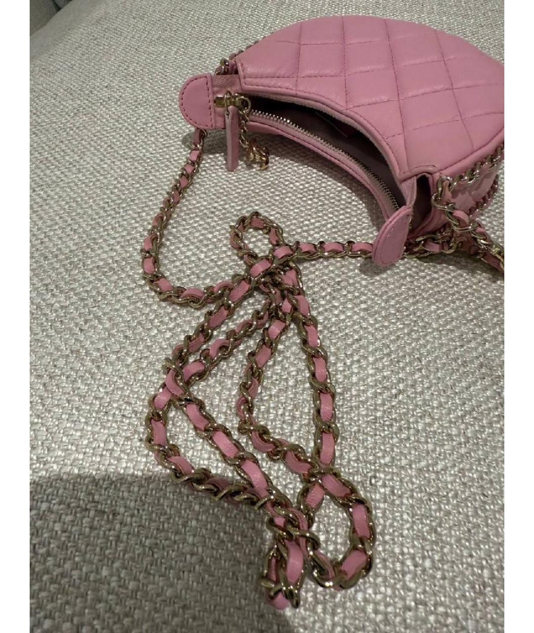 CHANEL Розовая кожаная сумка через плечо, фото 8