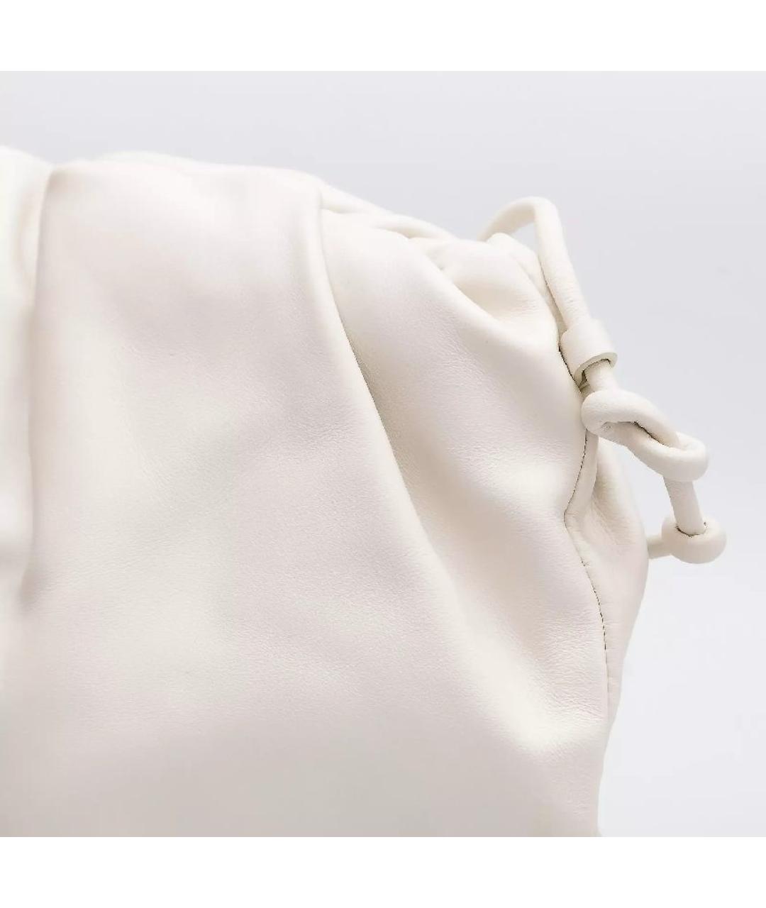 BOTTEGA VENETA Белая кожаная сумка через плечо, фото 5