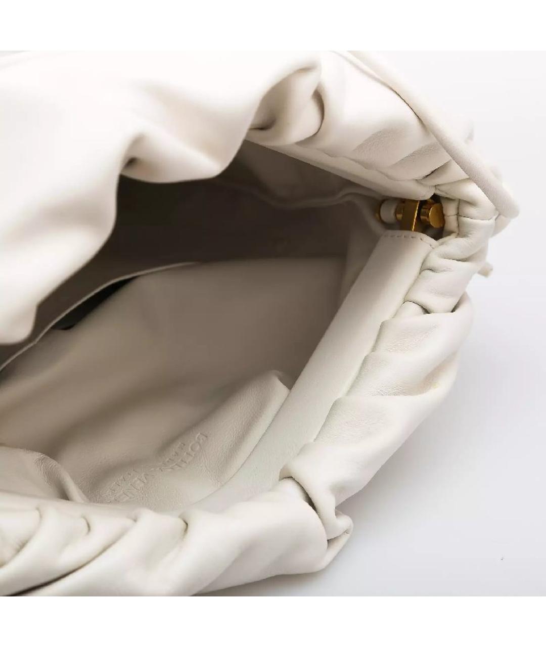 BOTTEGA VENETA Белая кожаная сумка через плечо, фото 4