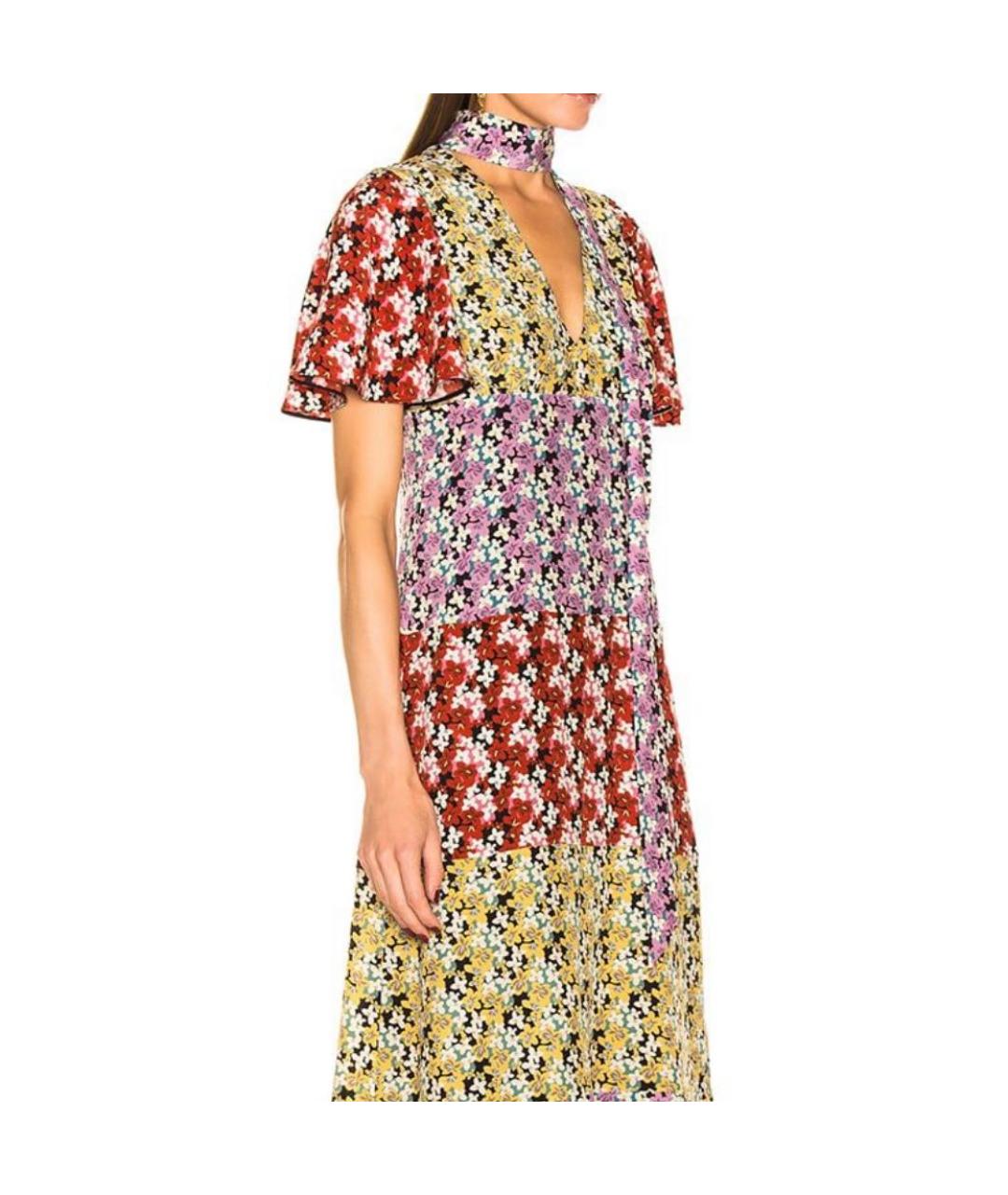 VALENTINO Мульти шелковое коктейльное платье, фото 3