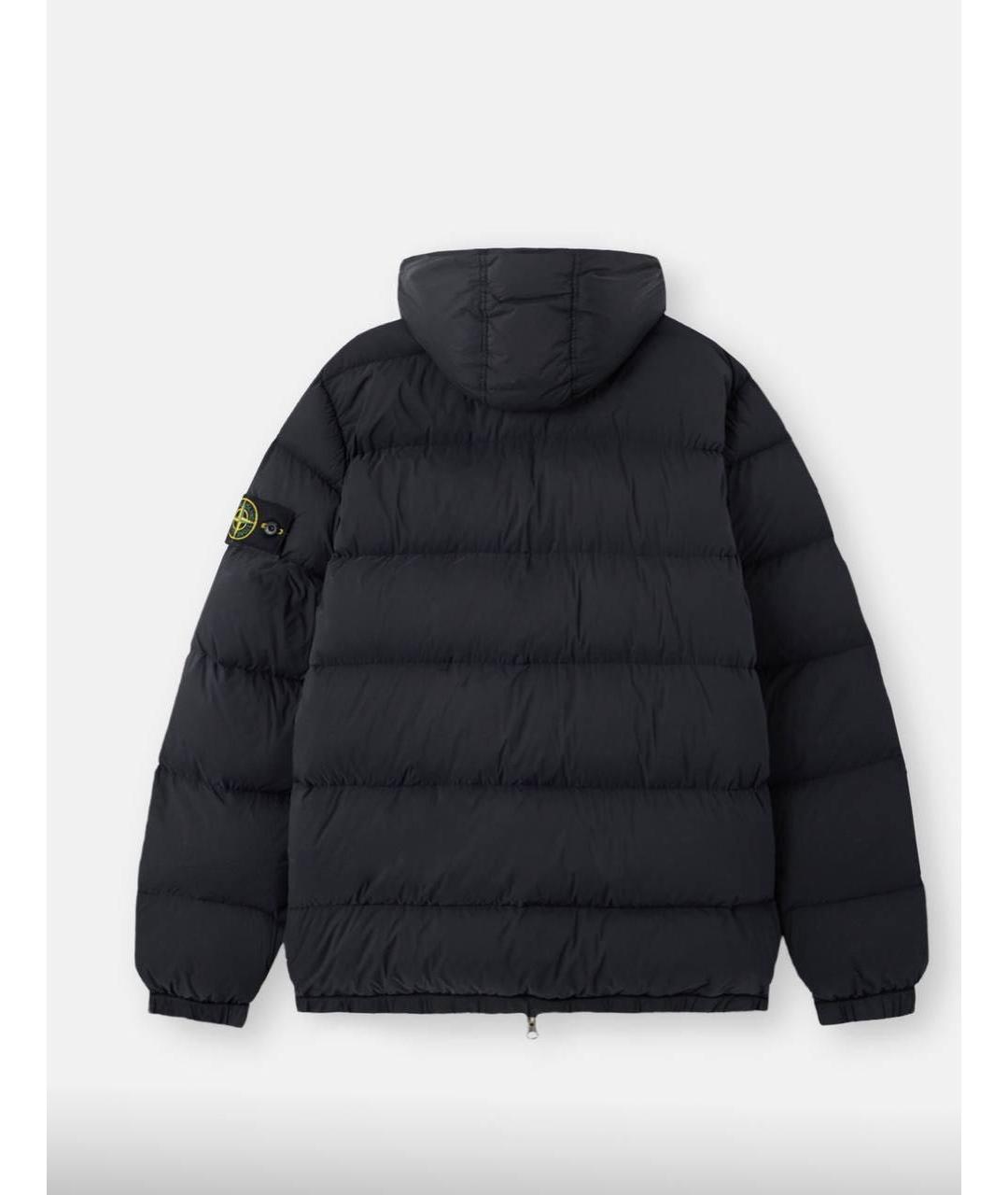 STONE ISLAND Черный полиамидовый пуховик, фото 4