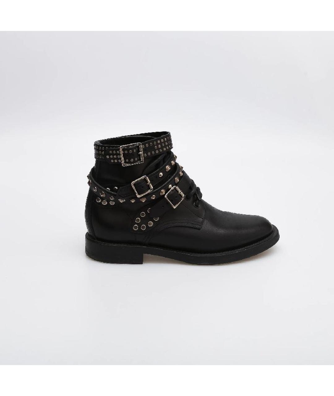 SAINT LAURENT Черные кожаные ботинки, фото 5
