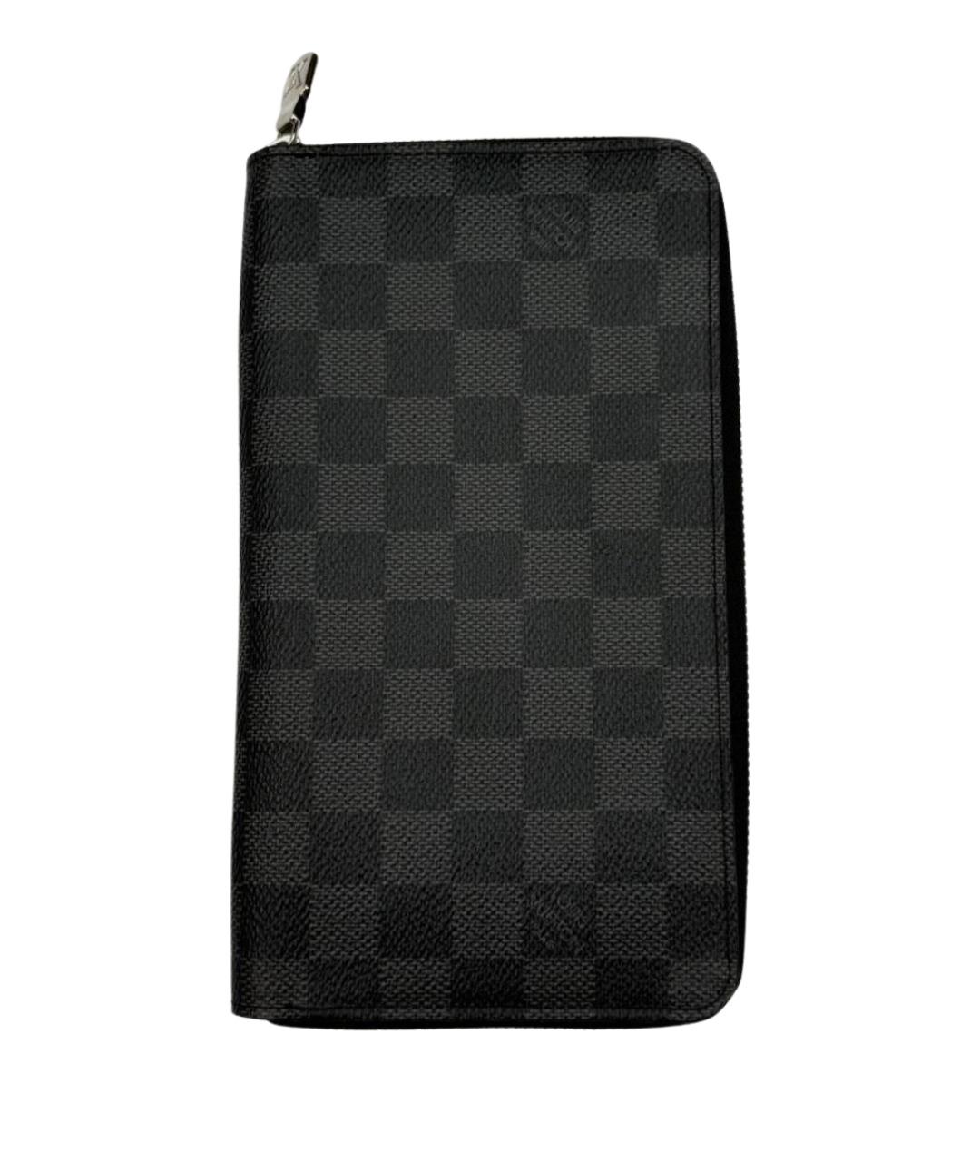 LOUIS VUITTON Антрацитовый кожаный кошелек, фото 1