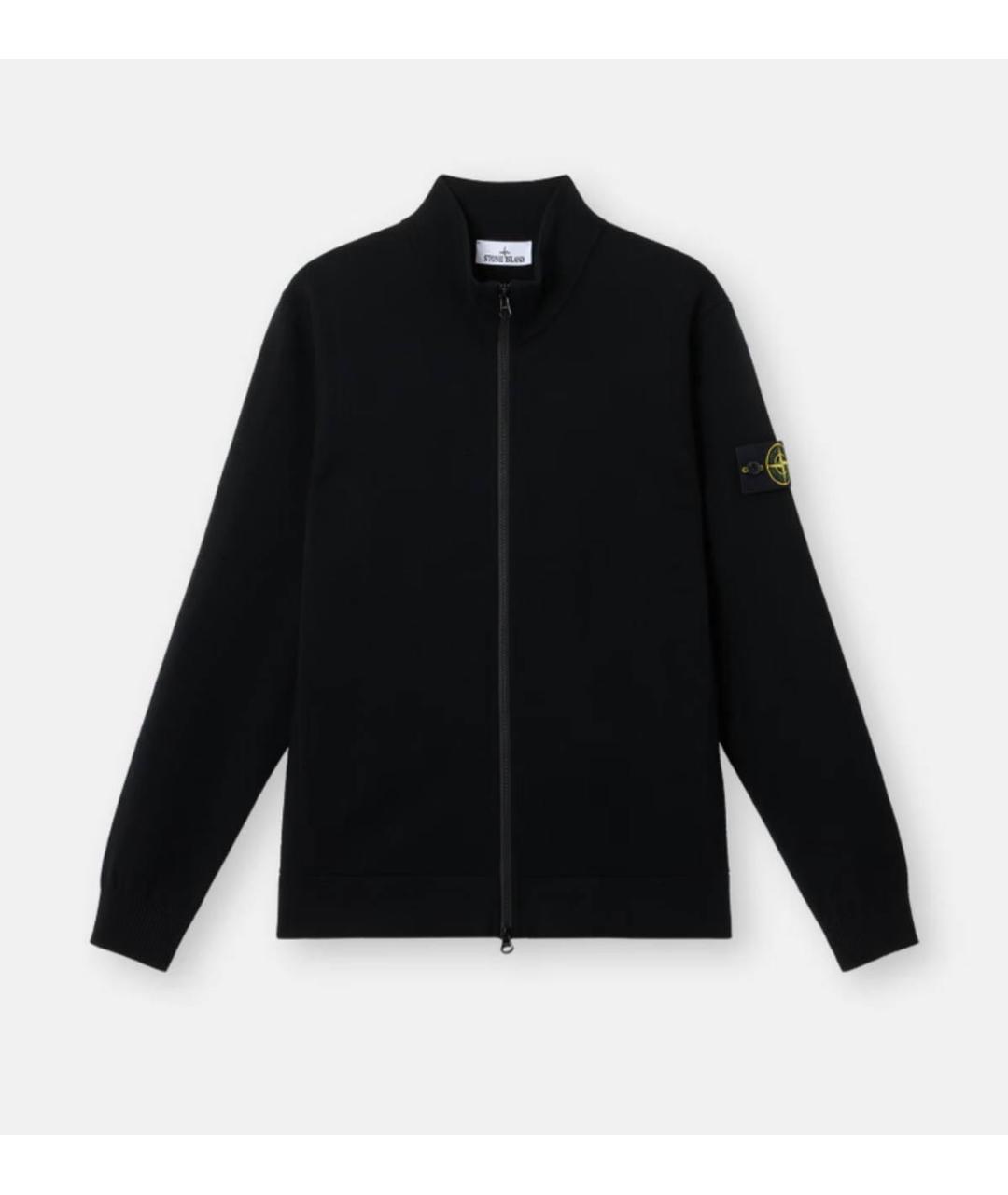 STONE ISLAND Черный шерстяной кардиган, фото 6
