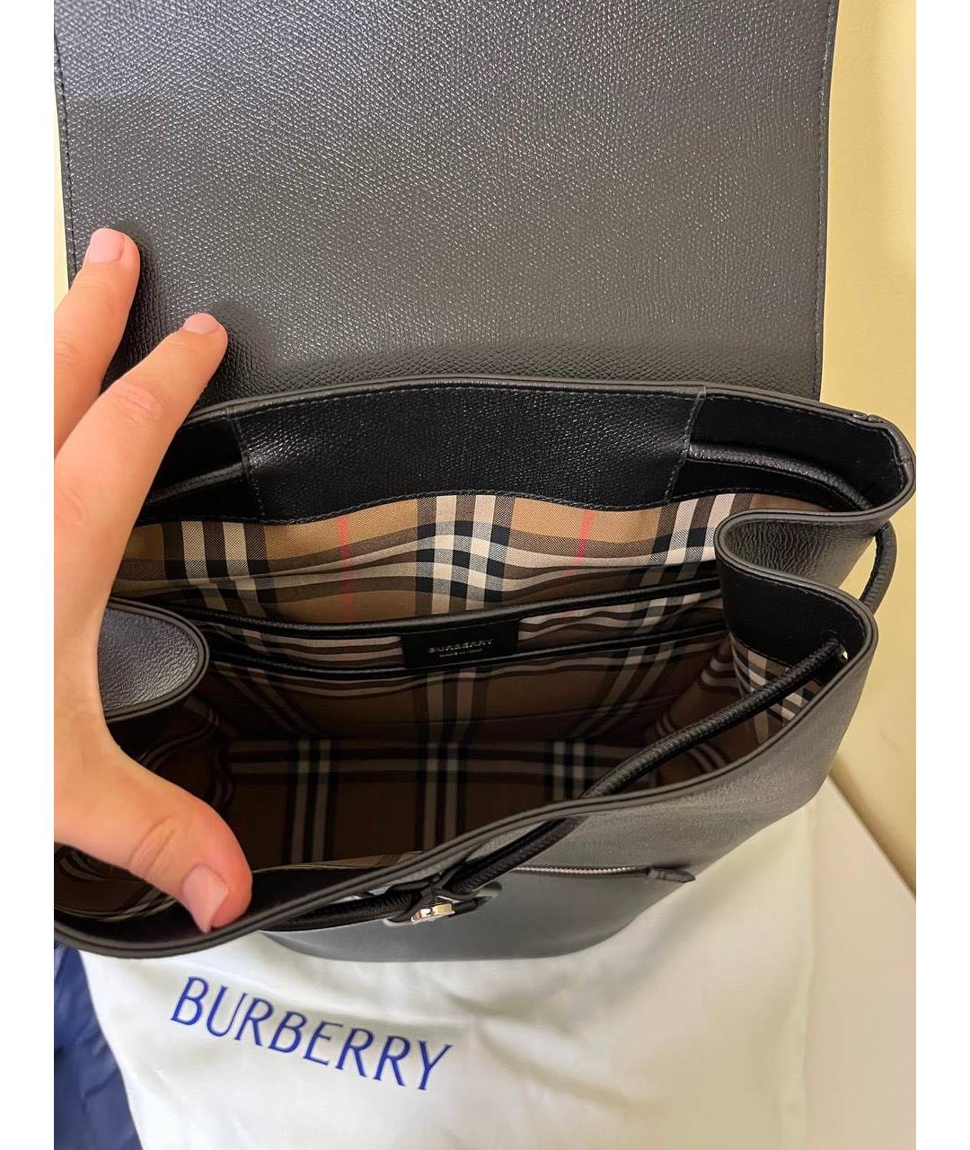 BURBERRY Черный кожаный рюкзак, фото 6