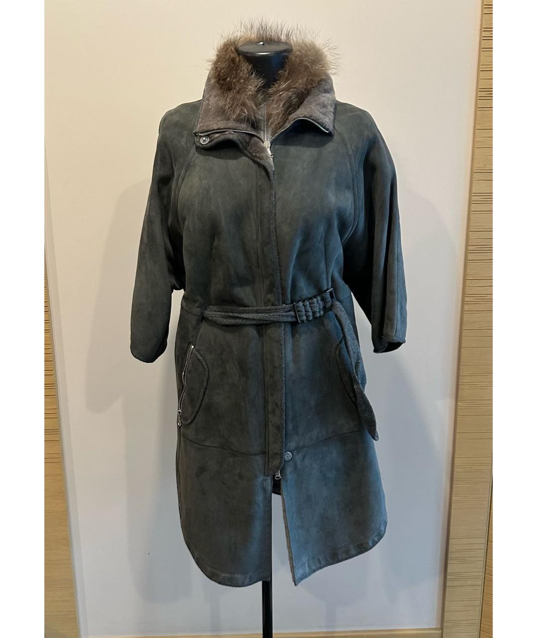 BRUNELLO CUCINELLI Антрацитовая дубленка, фото 9